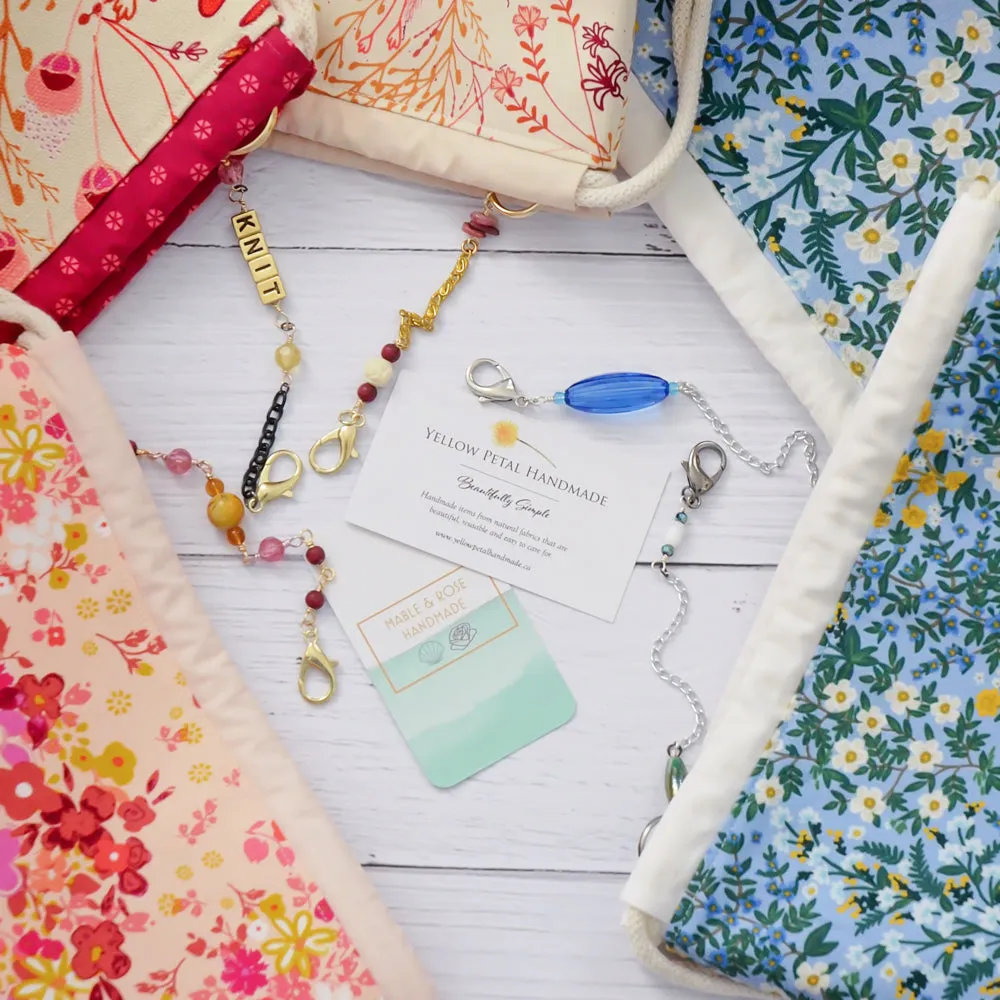 Drawstring Project Bag Featuring a Scissor Chain by Mable and Rose