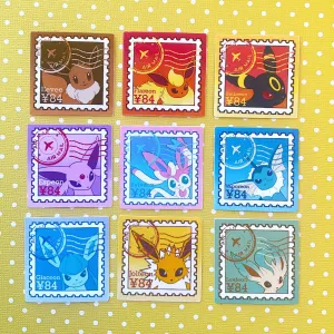 Eeveelutions Stamps (mockups) vinyl  sticker (pack of 9)