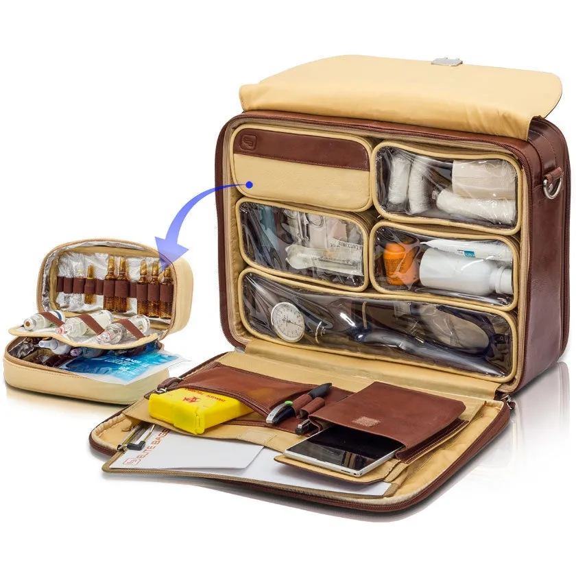 Elite Doctor’s Medical Bag – Brown Leather - CLEARANCE