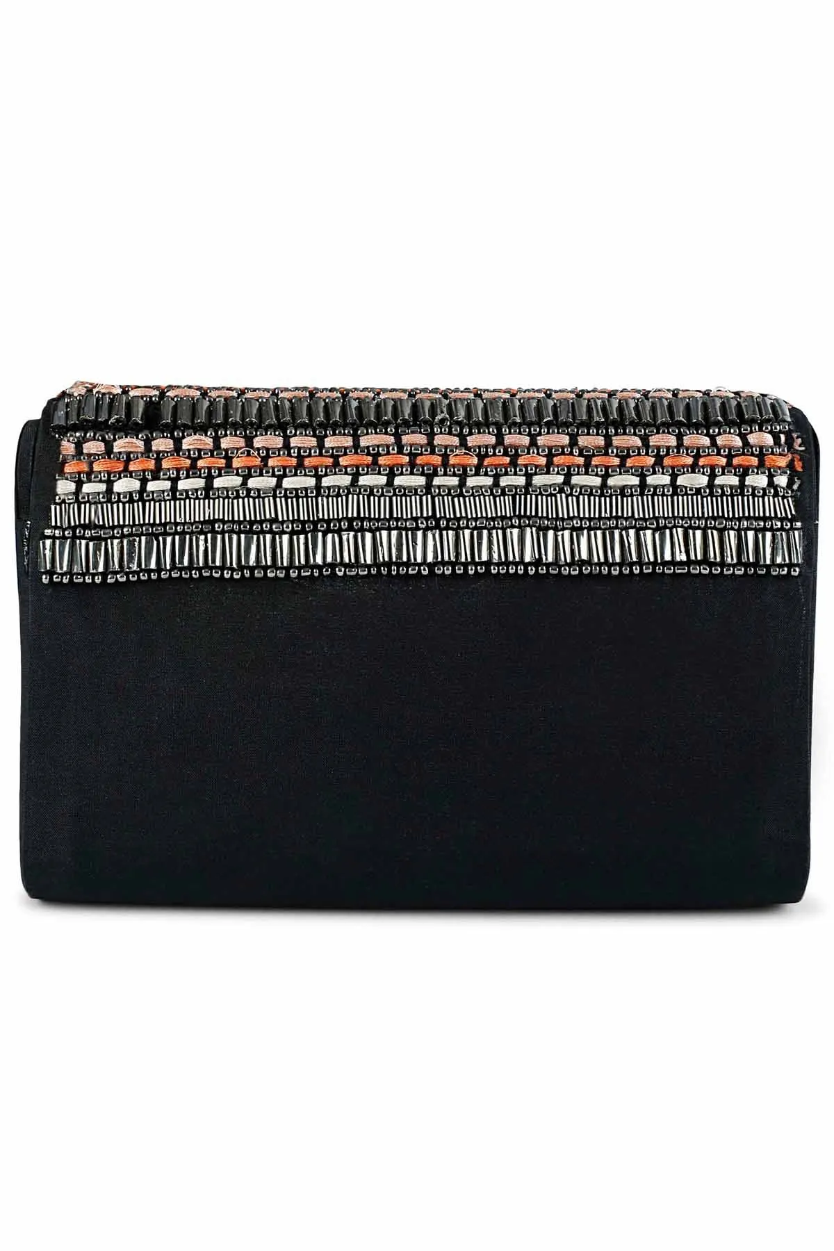 Embroidered Flap Clutch