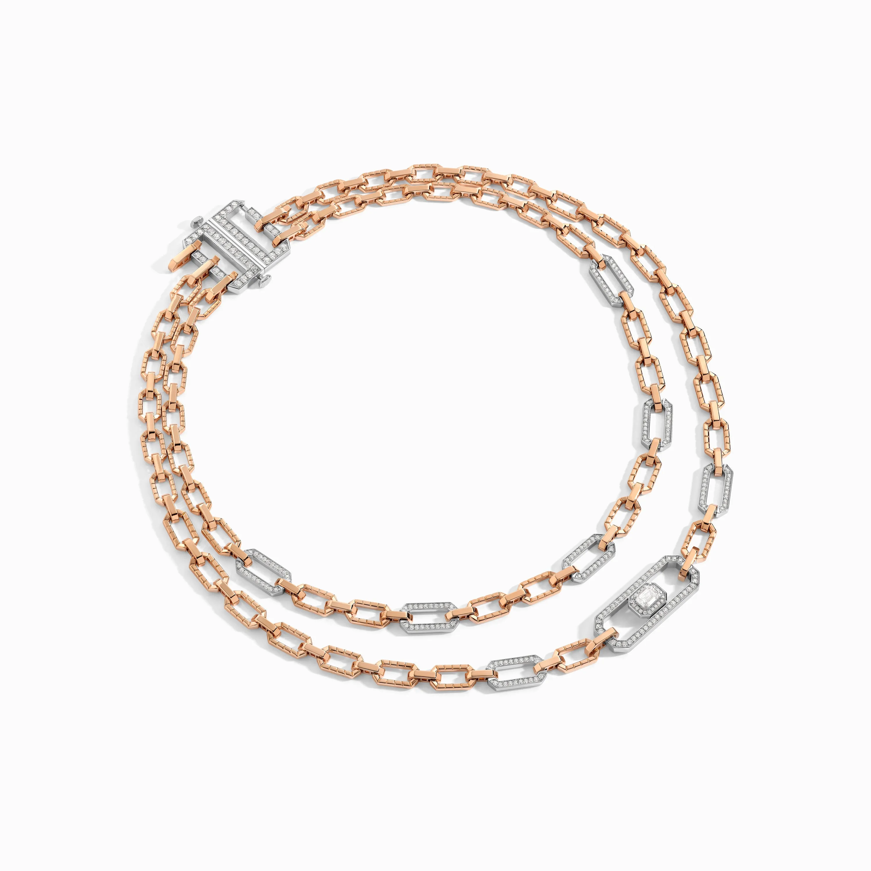 Empire Two-Tone Multi-Layer Diamond Statement Necklace