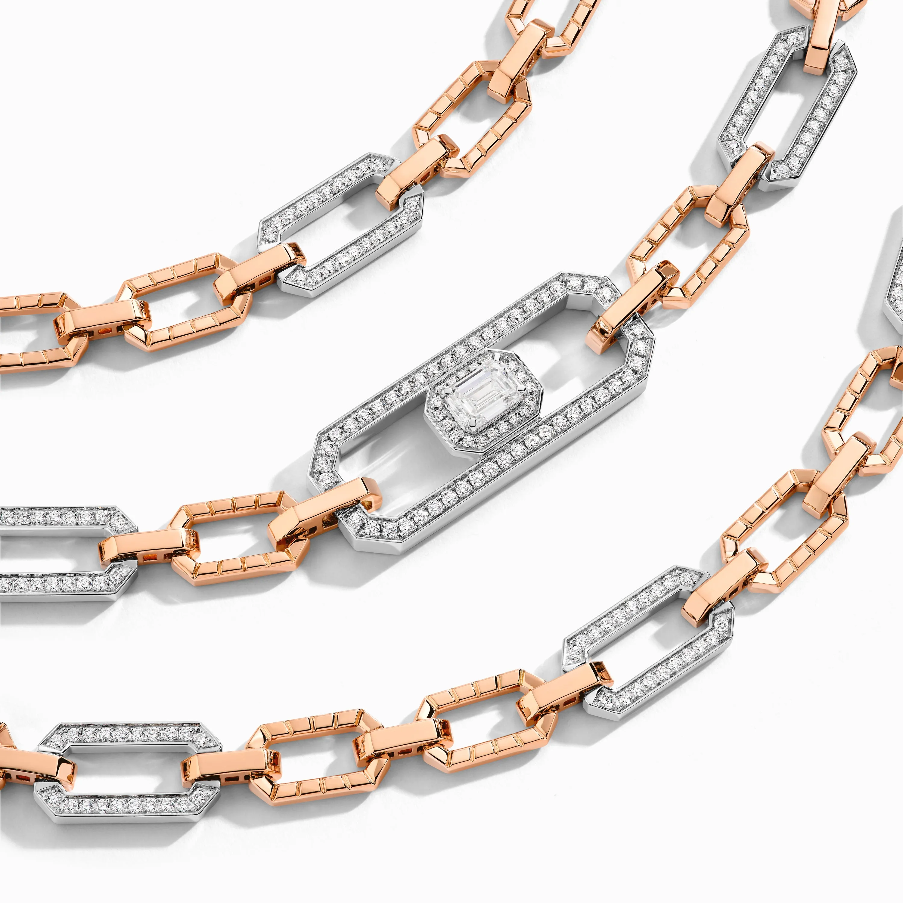 Empire Two-Tone Multi-Layer Diamond Statement Necklace