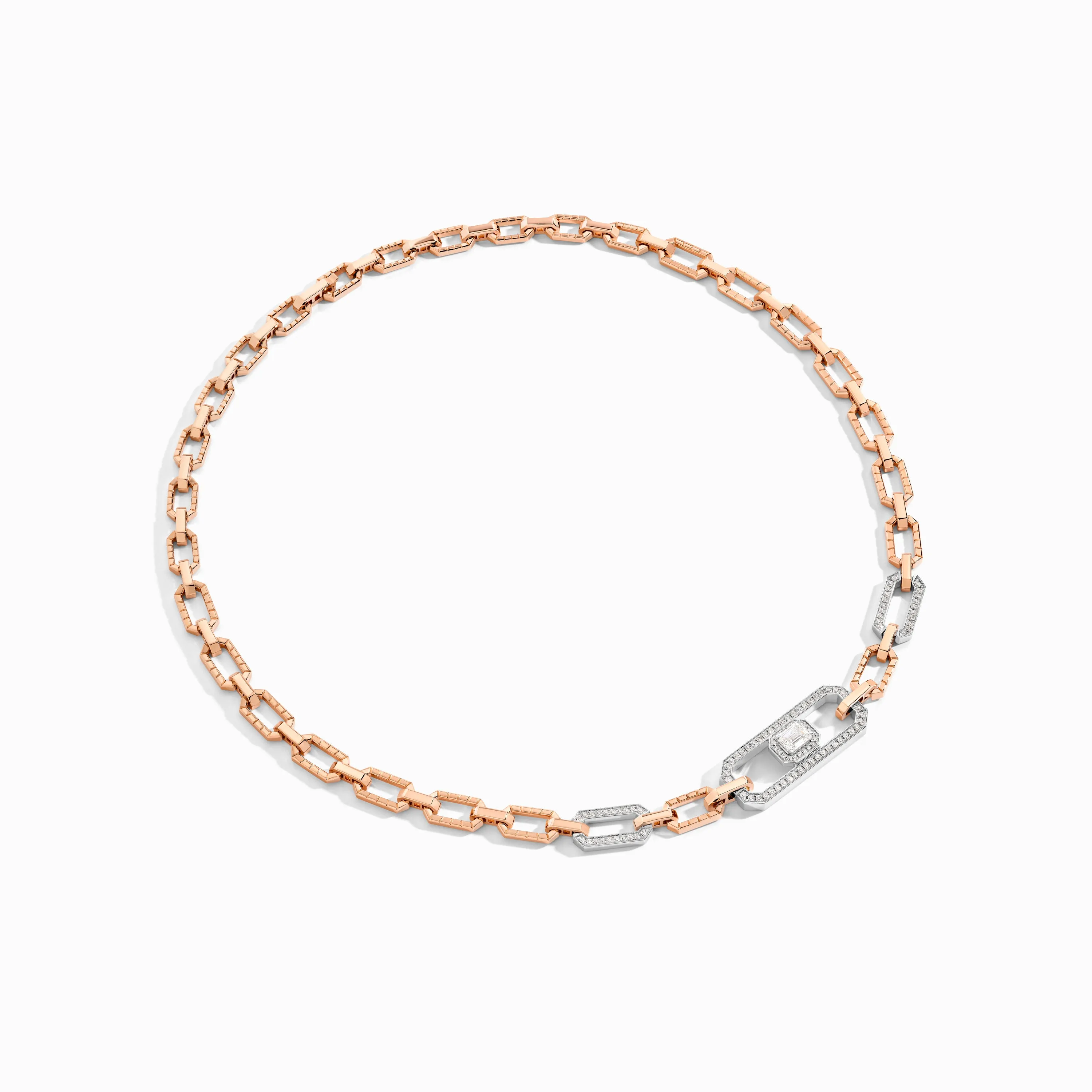 Empire Two-Tone Multi-Layer Diamond Statement Necklace