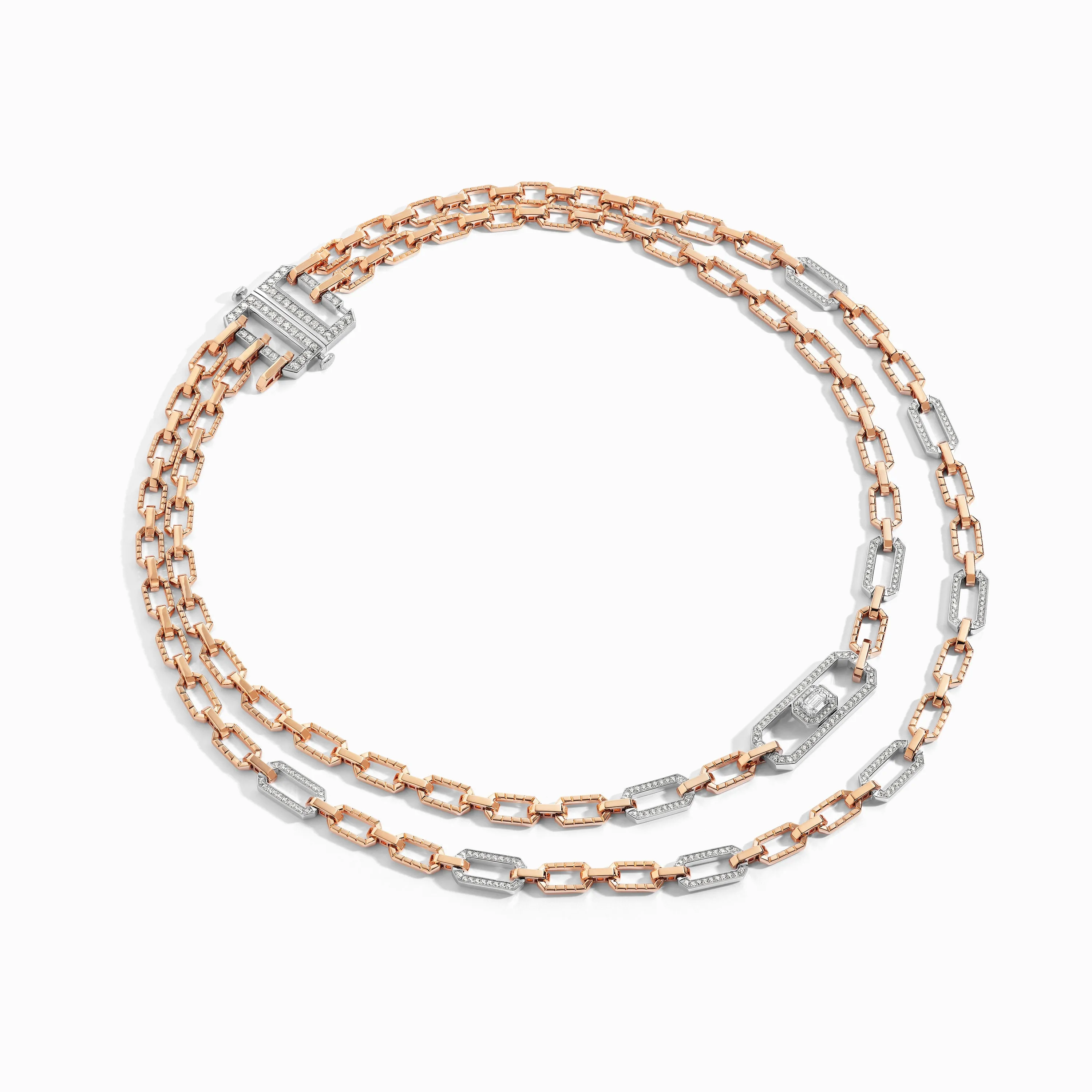 Empire Two-Tone Multi-Layer Diamond Statement Necklace