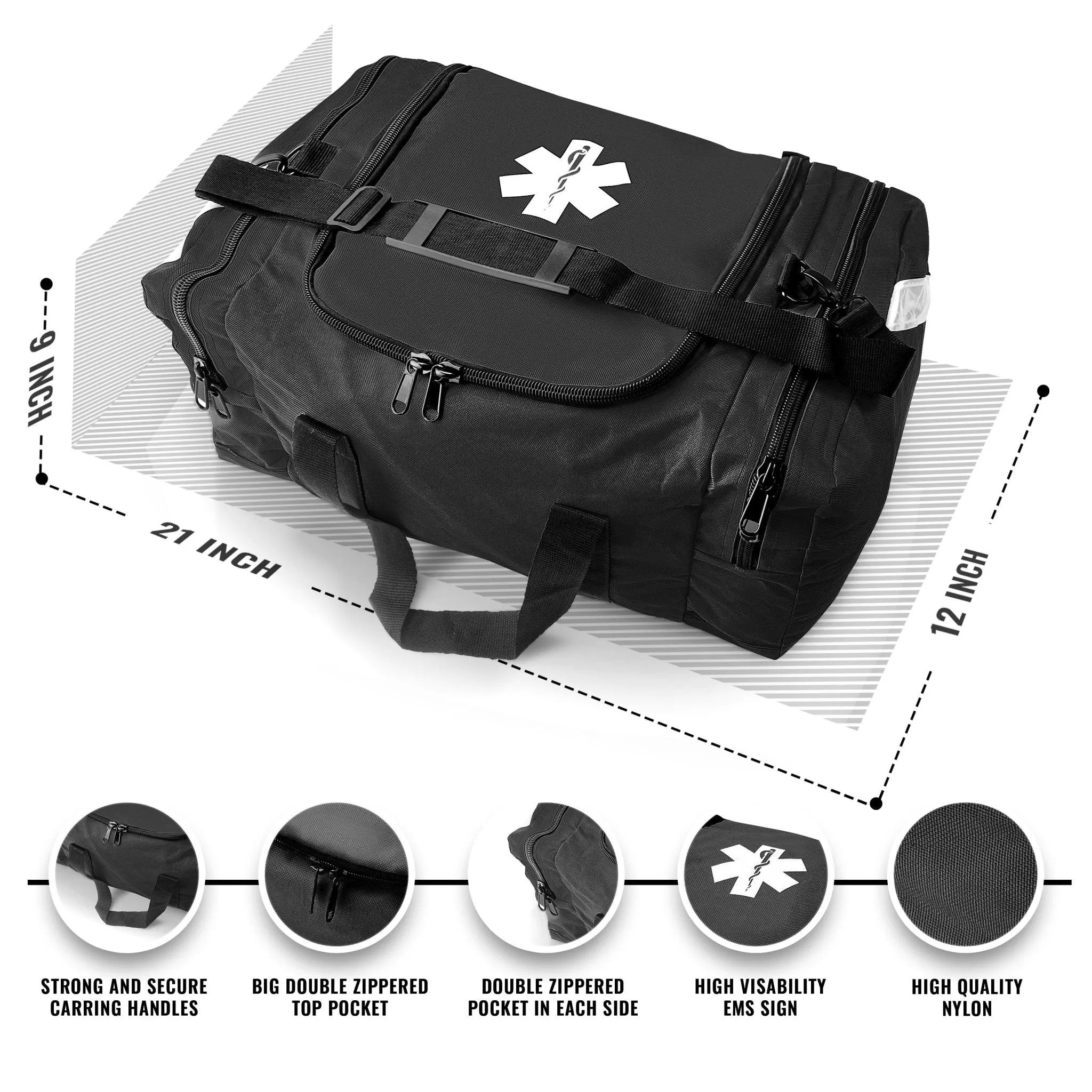 EMT First Responder Trauma Medical Bag Large & Durable | ASA TECHMED