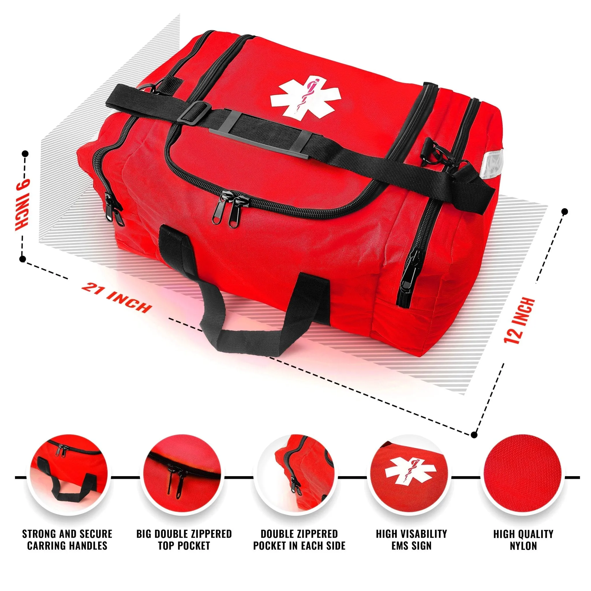 EMT First Responder Trauma Medical Bag Large & Durable | ASA TECHMED