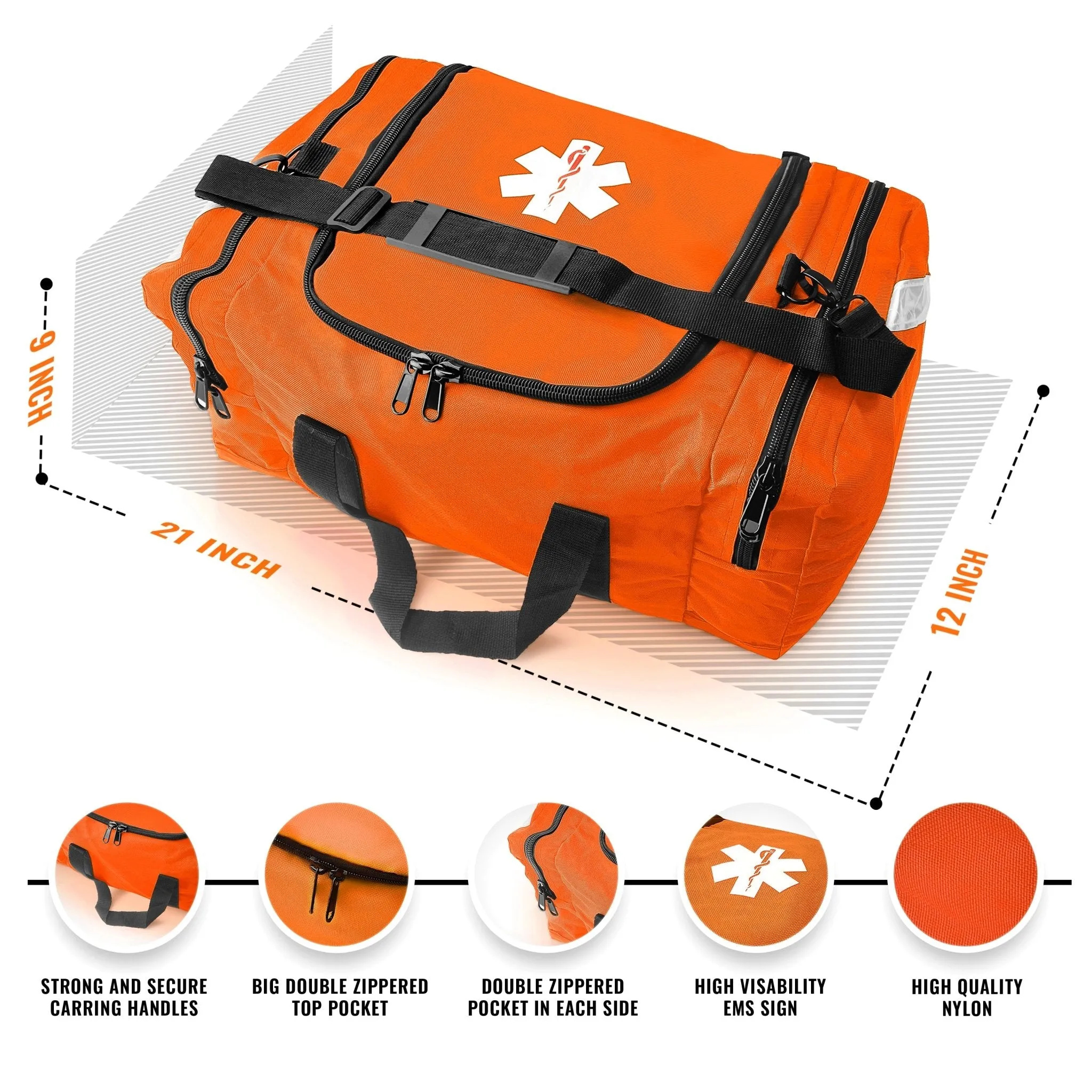 EMT First Responder Trauma Medical Bag Large & Durable | ASA TECHMED
