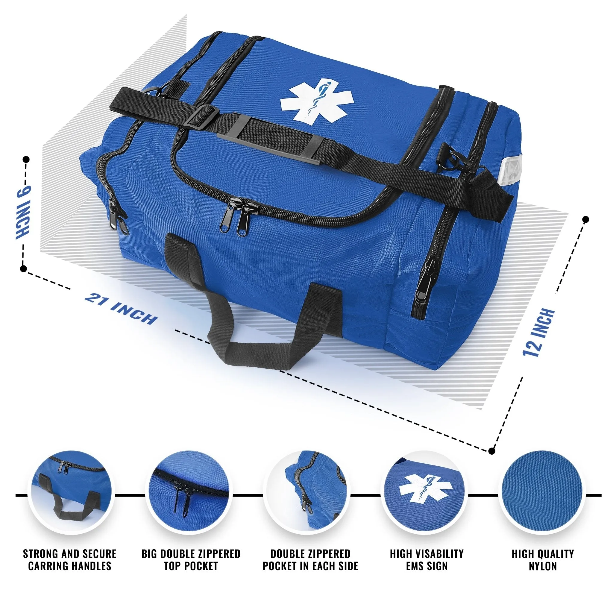 EMT First Responder Trauma Medical Bag Large & Durable | ASA TECHMED