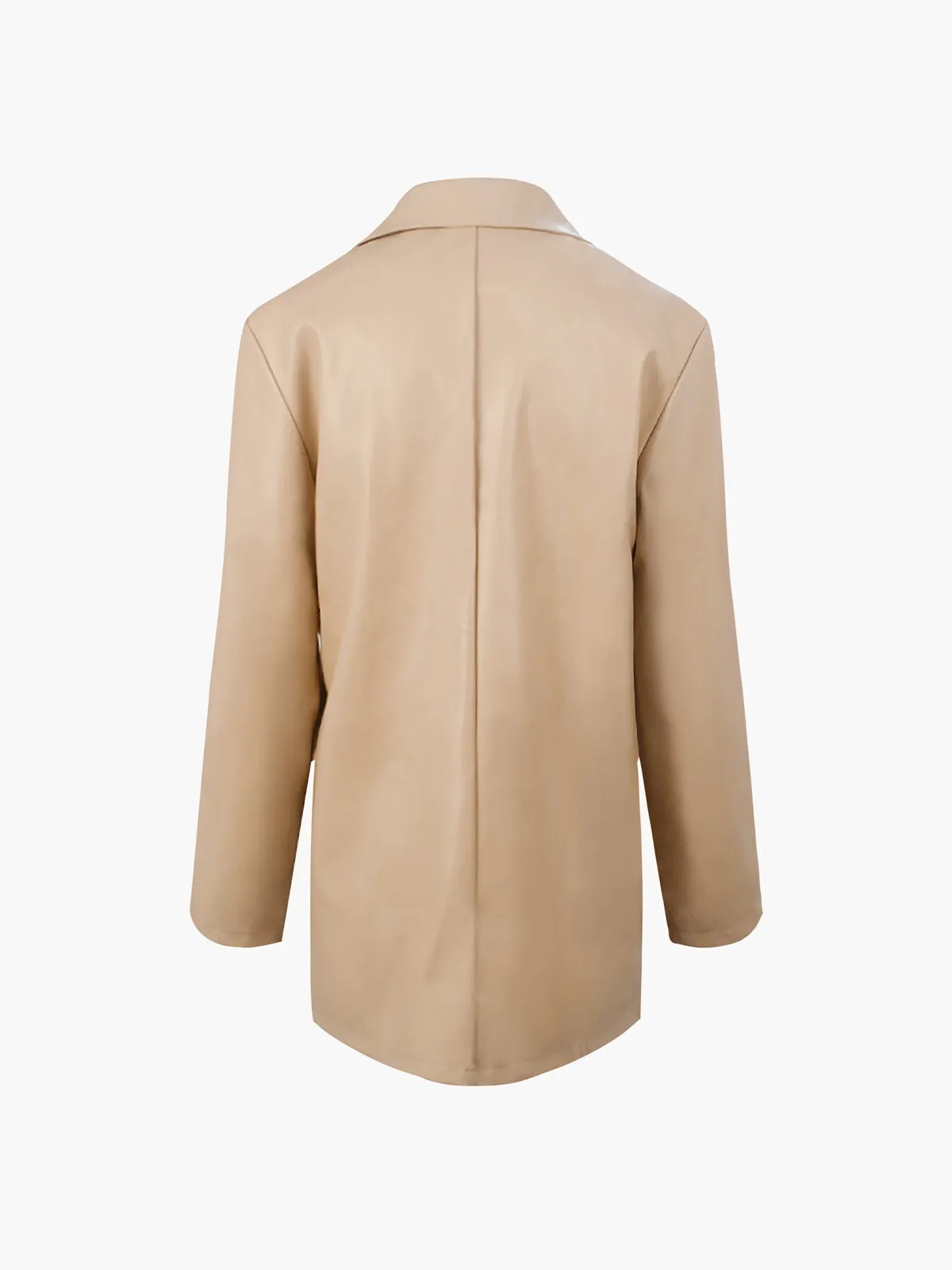 Faux Leather Graceful Structured Jacket