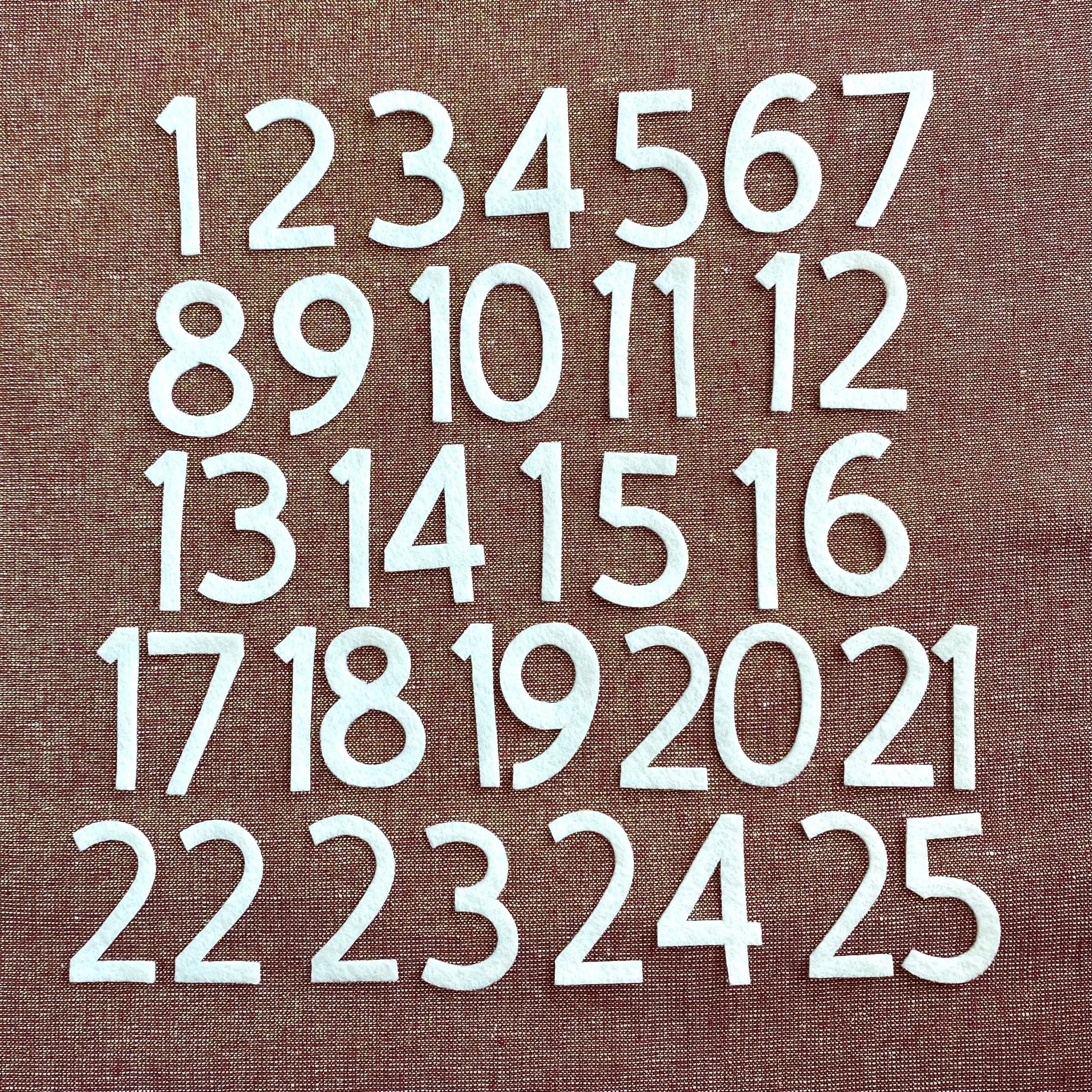 Felt Advent Numbers in Your Color Choice