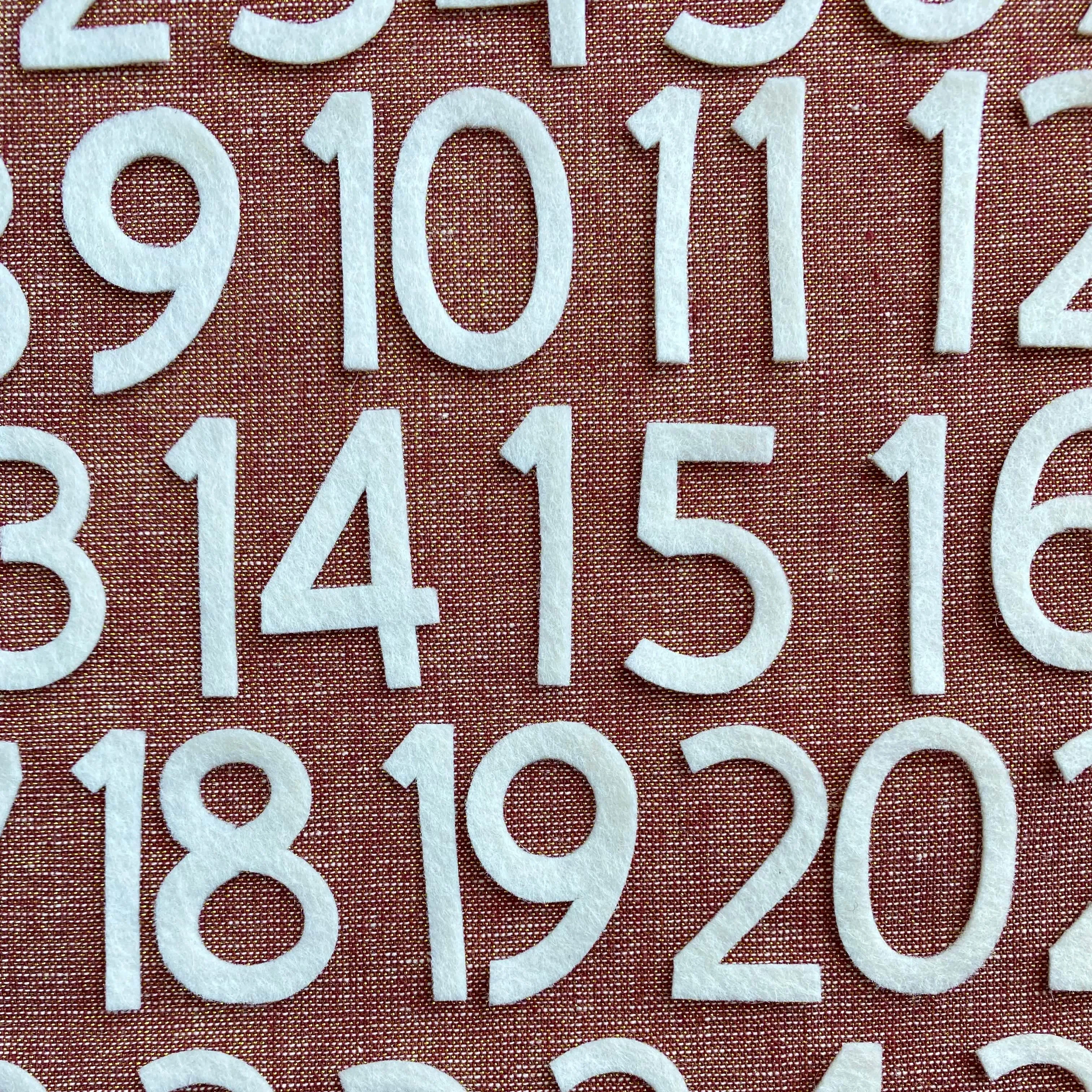 Felt Advent Numbers in Your Color Choice