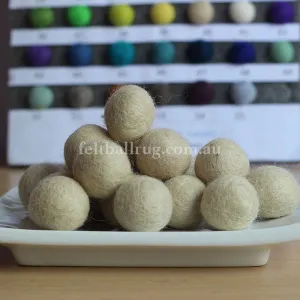 Felt Ball Cream 1 CM,  2 CM, 2.5 CM, 3 CM, 4 CM Colour 40
