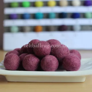 Felt Ball Lilac 1 CM,  2 CM, 2.5 CM, 3 CM, 4 CM Colour 16