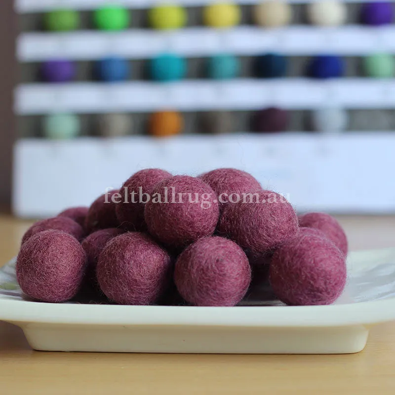 Felt Ball Lilac 1 CM,  2 CM, 2.5 CM, 3 CM, 4 CM Colour 16