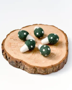 Felt Green Mushrooms
