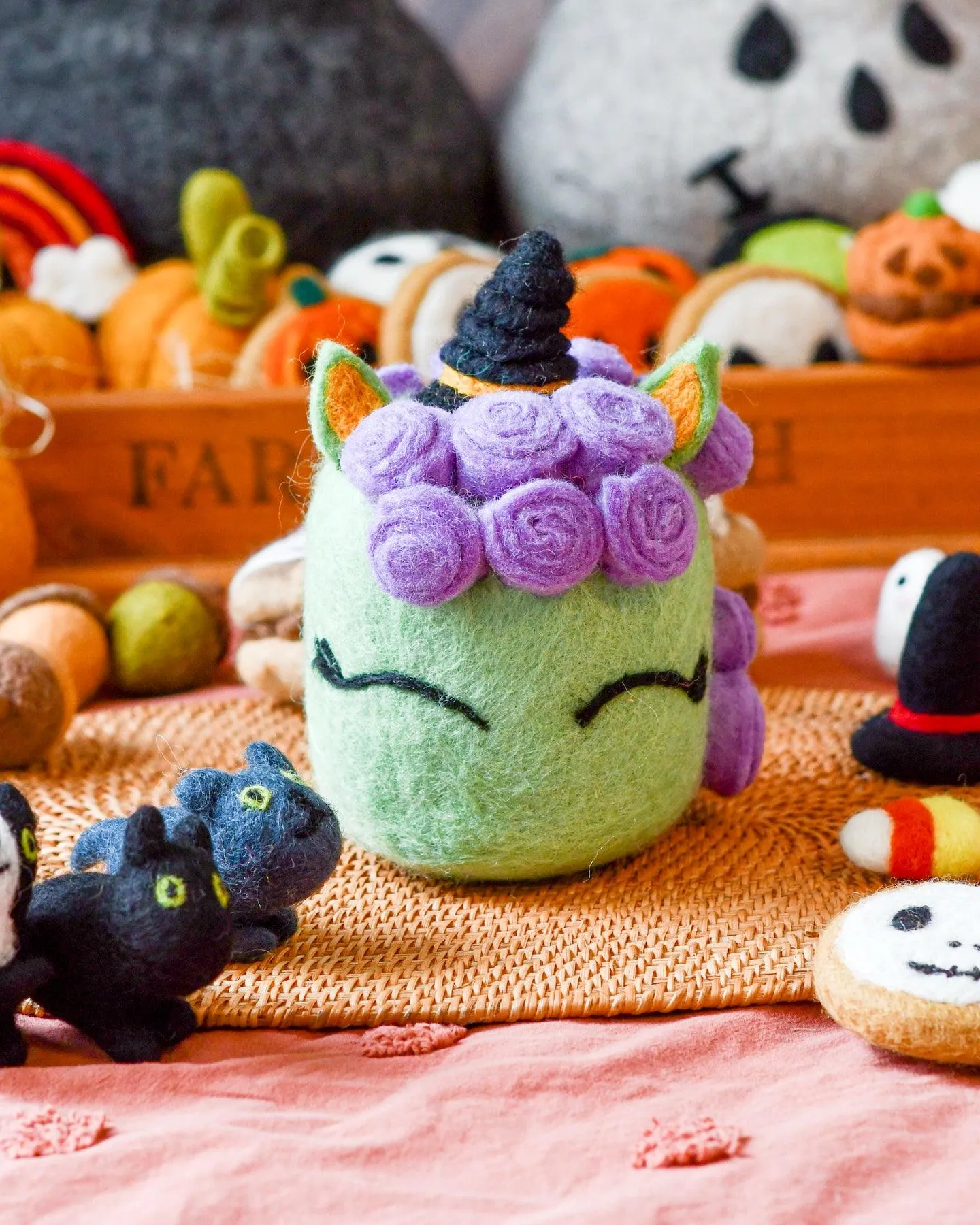 Felt Halloween Unicorn Cake