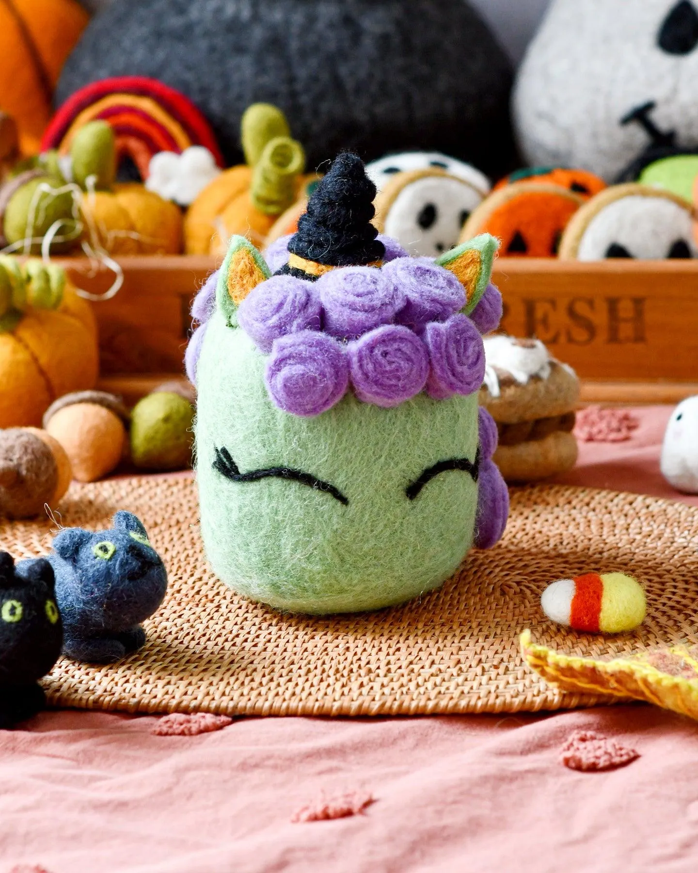 Felt Halloween Unicorn Cake