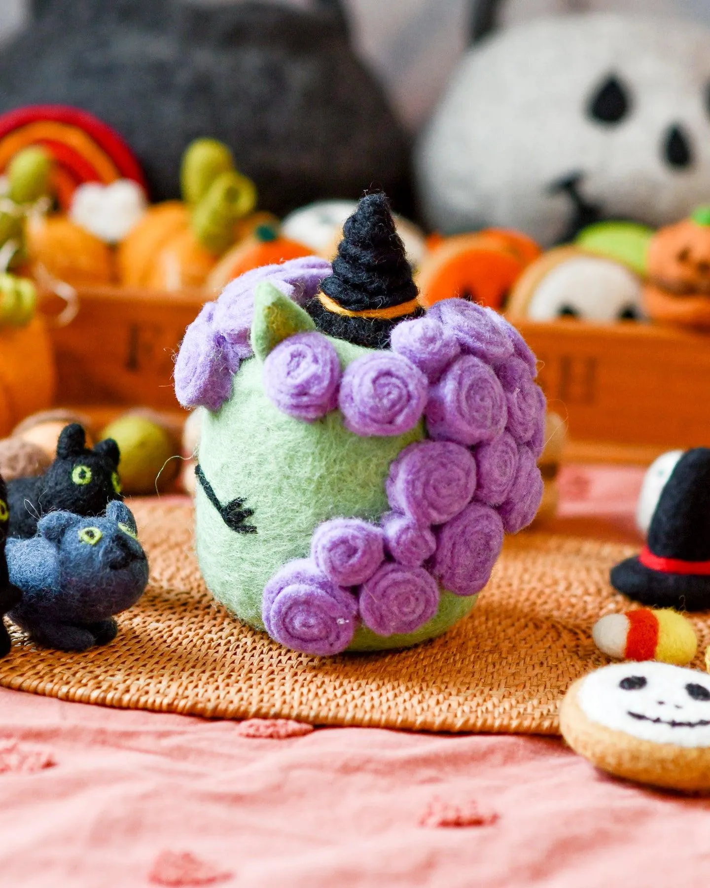 Felt Halloween Unicorn Cake