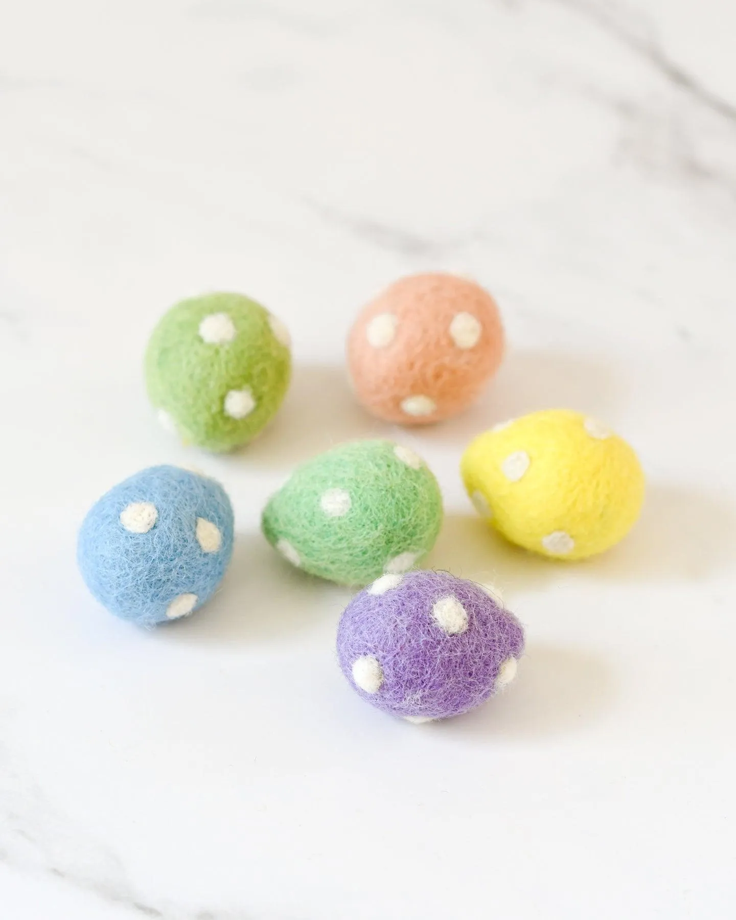 Felt Polka Dots Eggs (Set of 6)