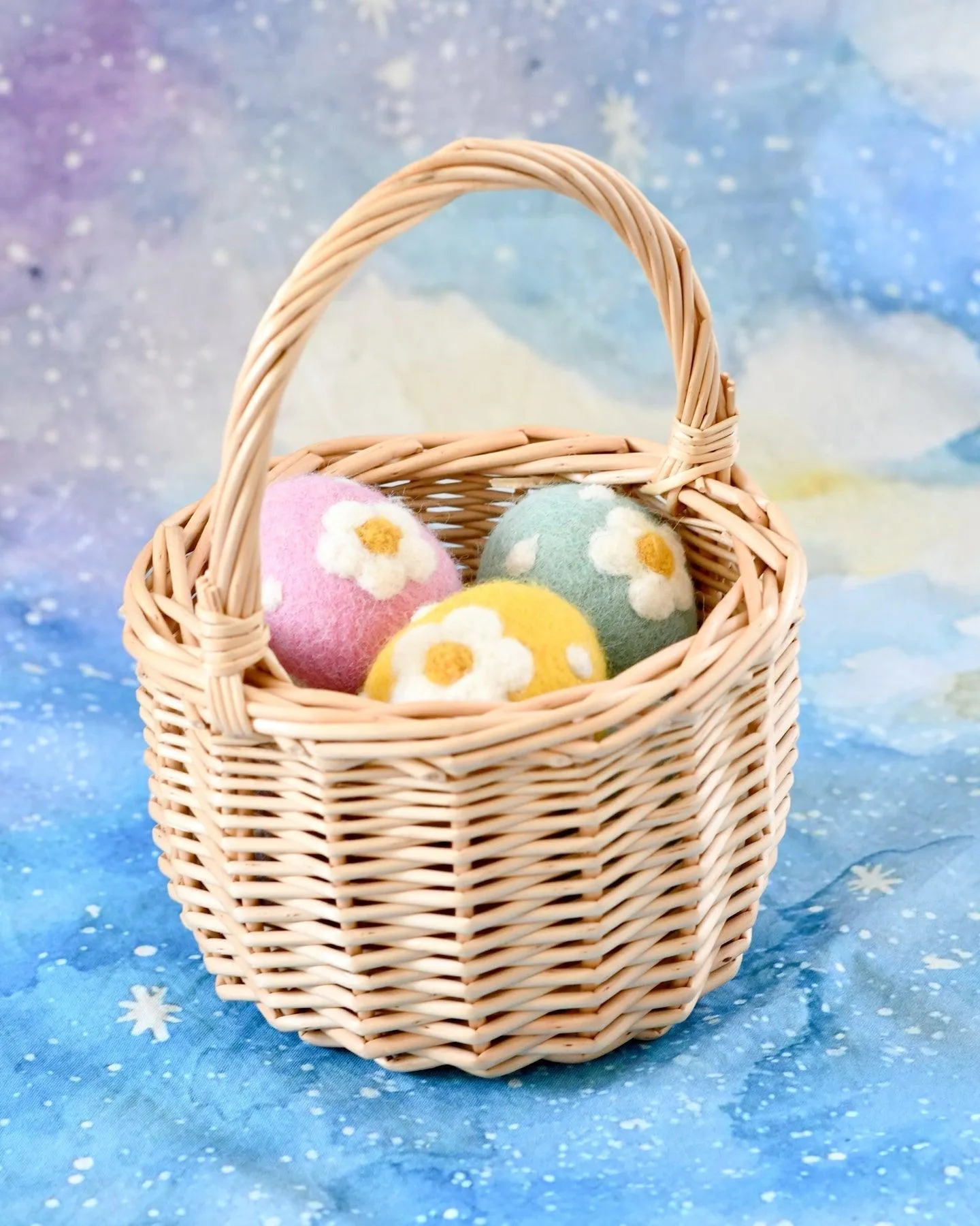 Felt Purple Mauve Floral and Dots Egg
