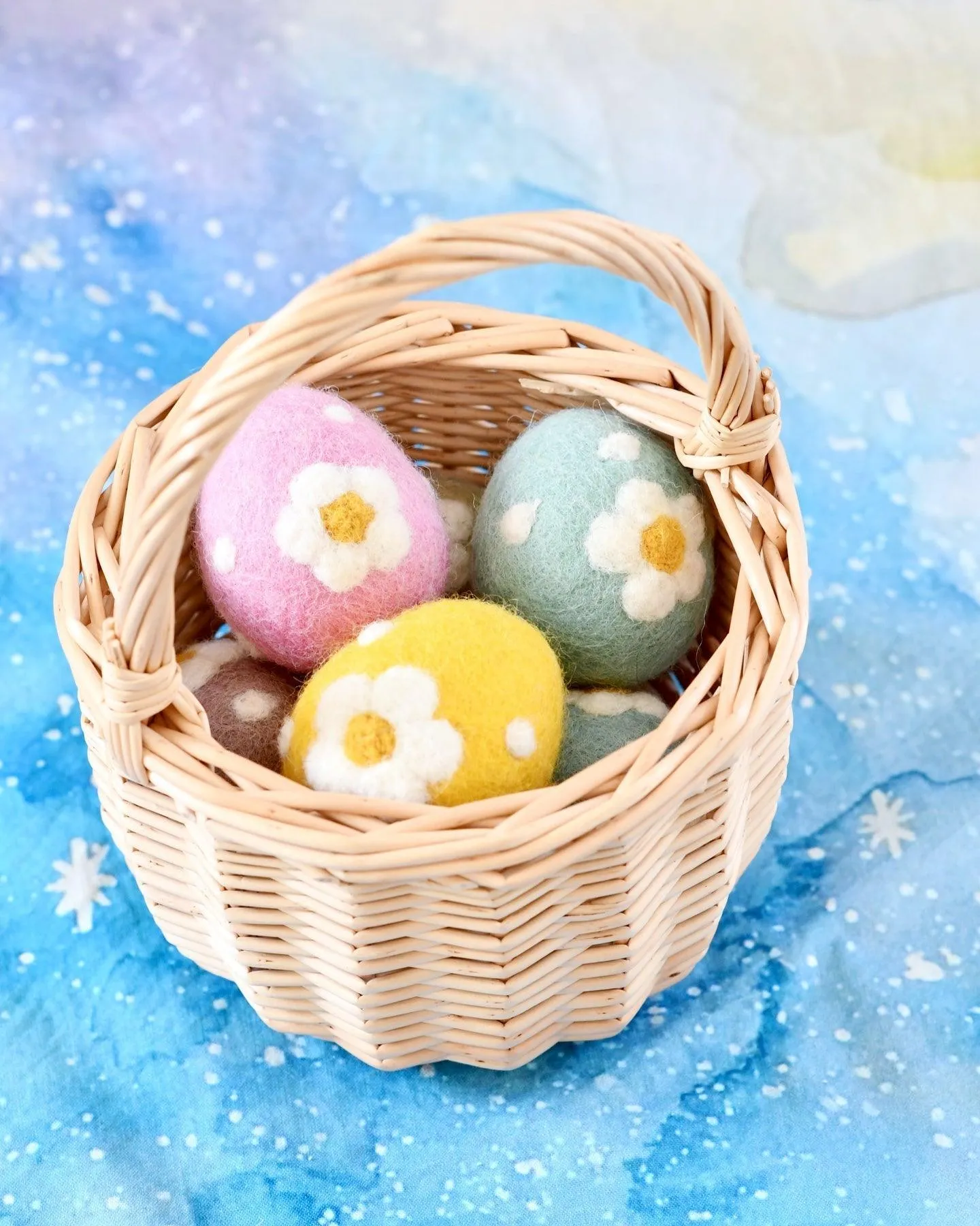Felt Purple Mauve Floral and Dots Egg