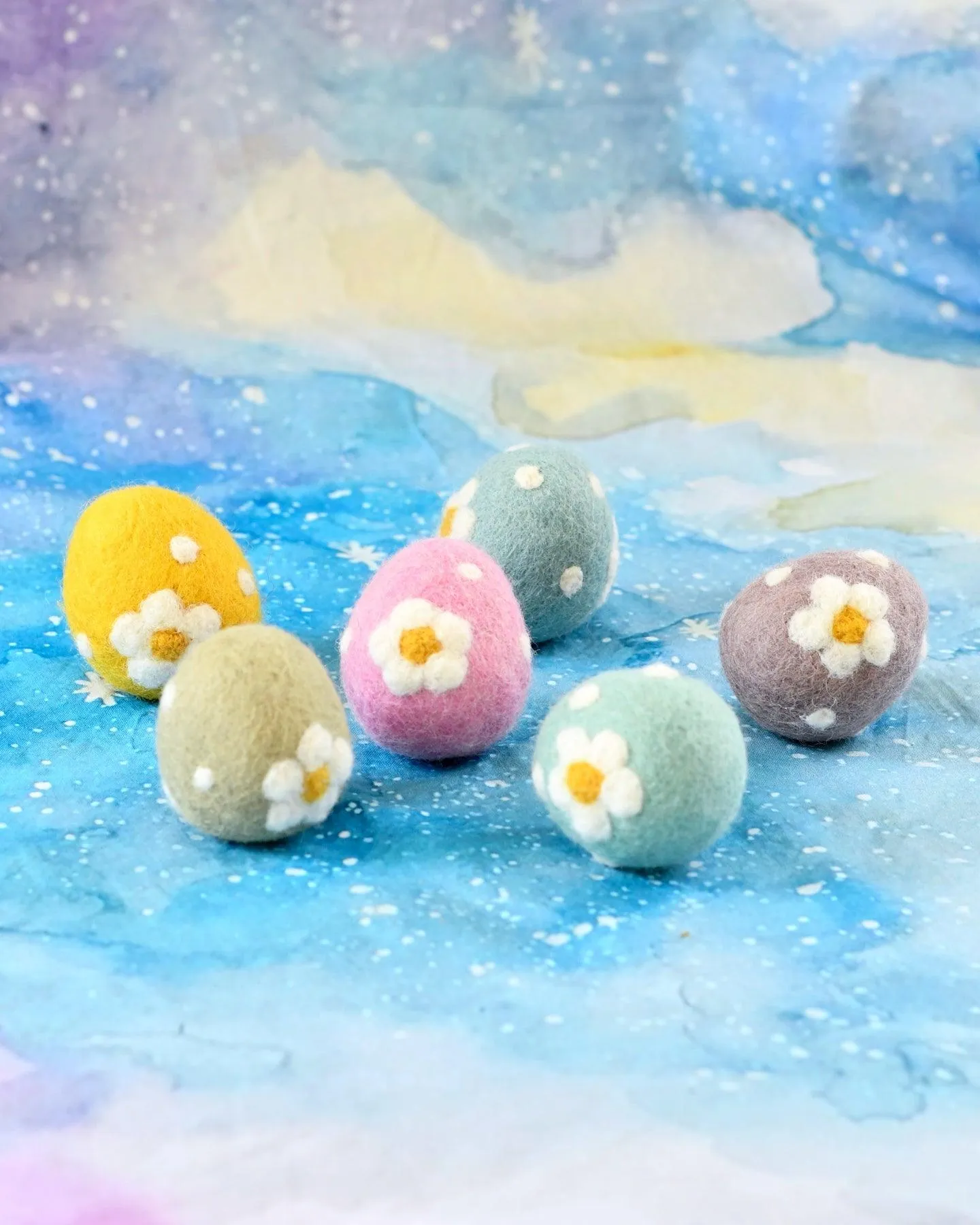 Felt Purple Mauve Floral and Dots Egg