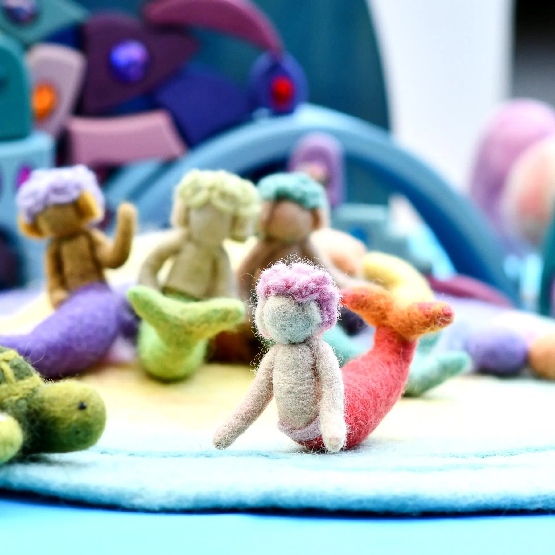 Felt Waldorf Merman - Pink Hair