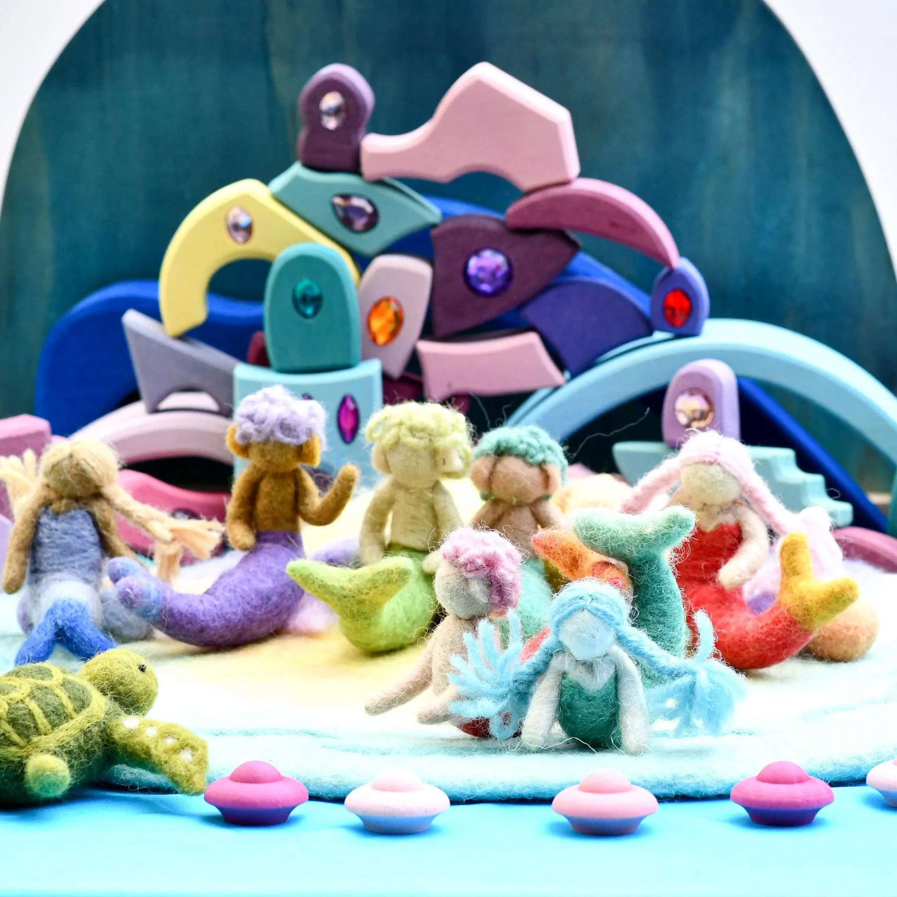 Felt Waldorf Merman - Pink Hair