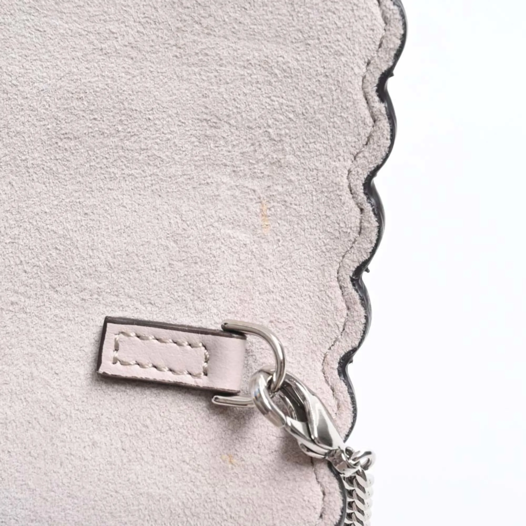 FENDI Leather Chain Shoulder Long Wallet 8M0346 Gray Ladies