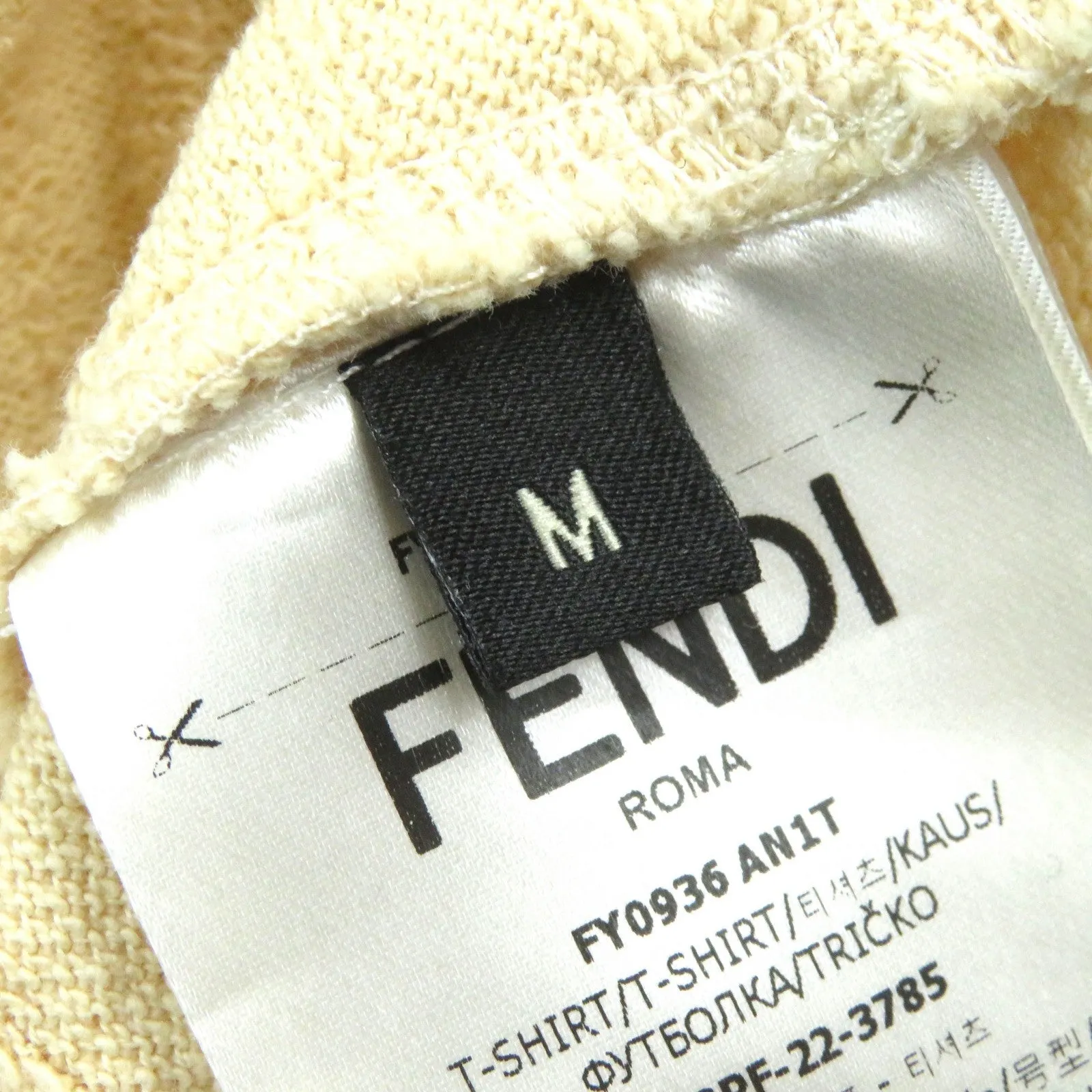 FENDI Short sleeve T-shirt FY0936 cotton beige M