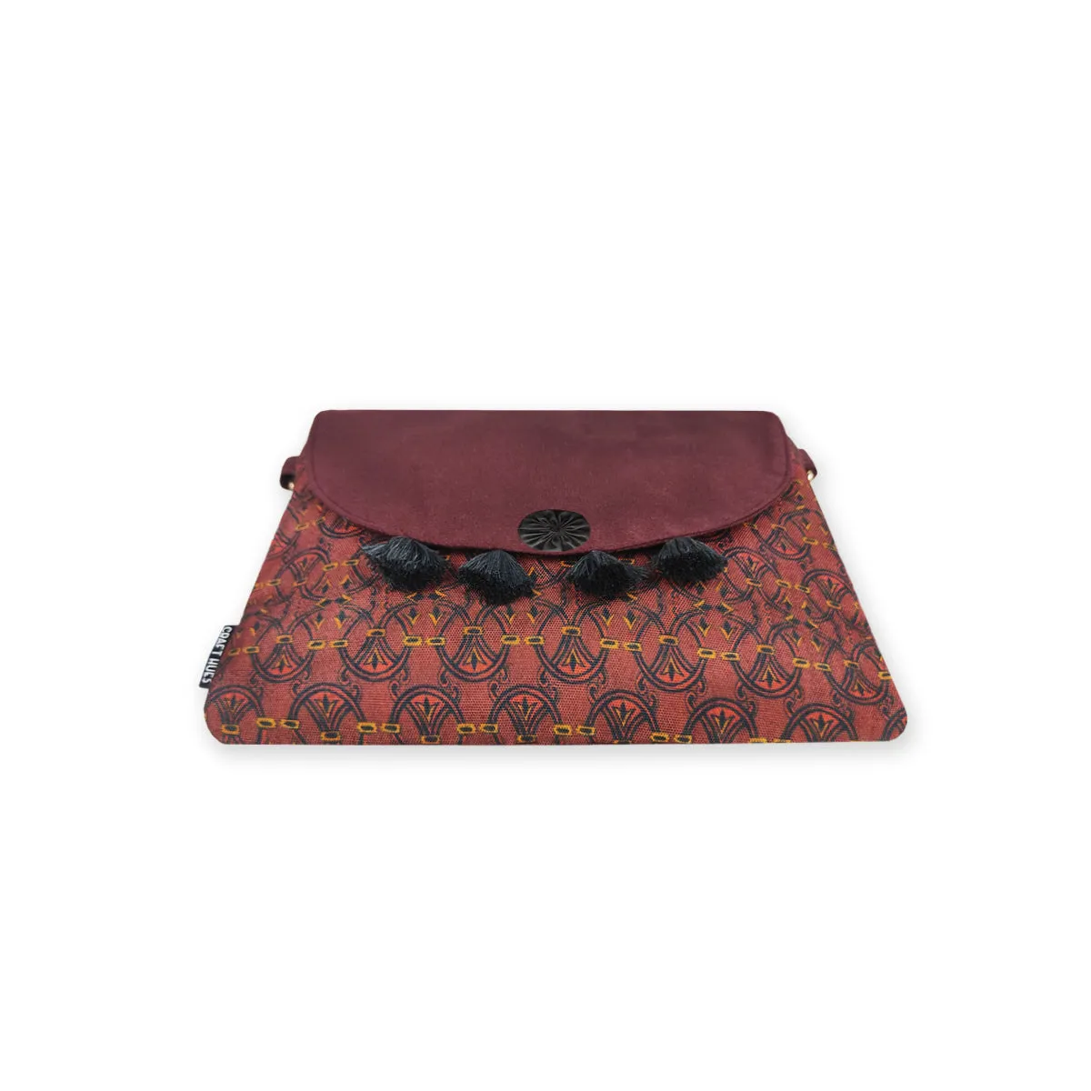 Flap Tassel Sling Bag- Maroon Knot