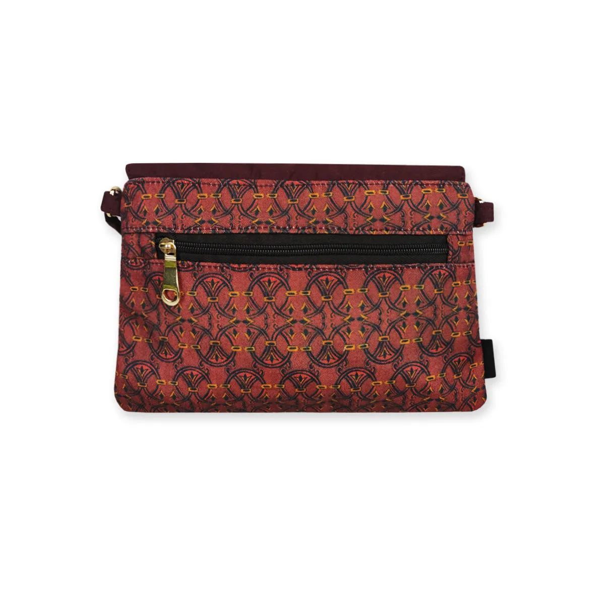 Flap Tassel Sling Bag- Maroon Knot