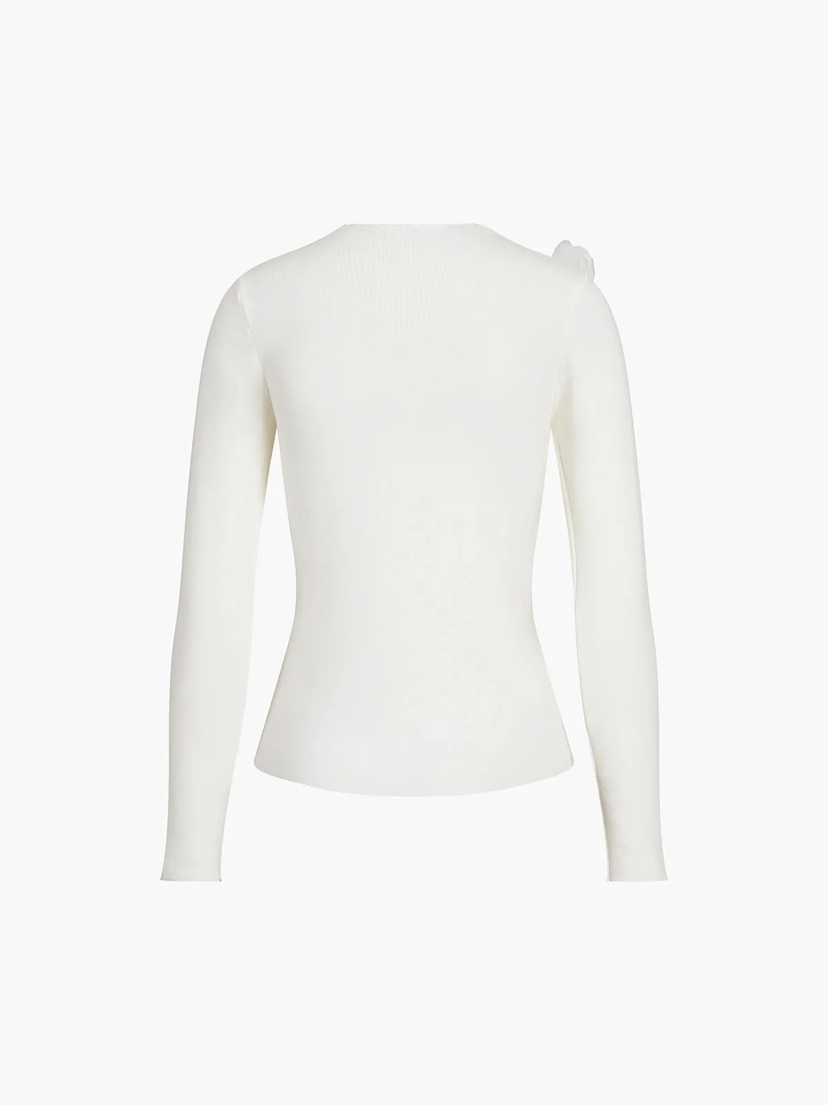 Floral Long Graceful Sleeve Knit Top