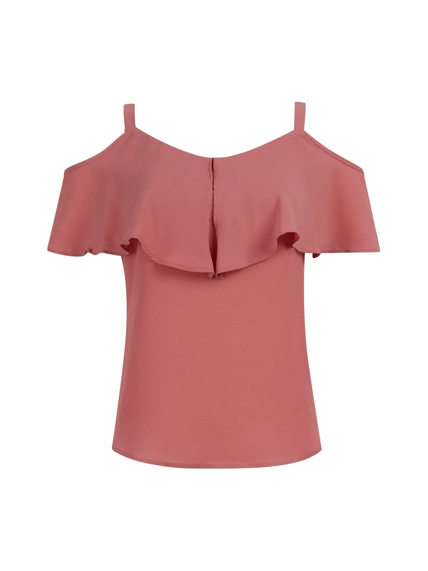 Flounced Cold-Shoulder Top
