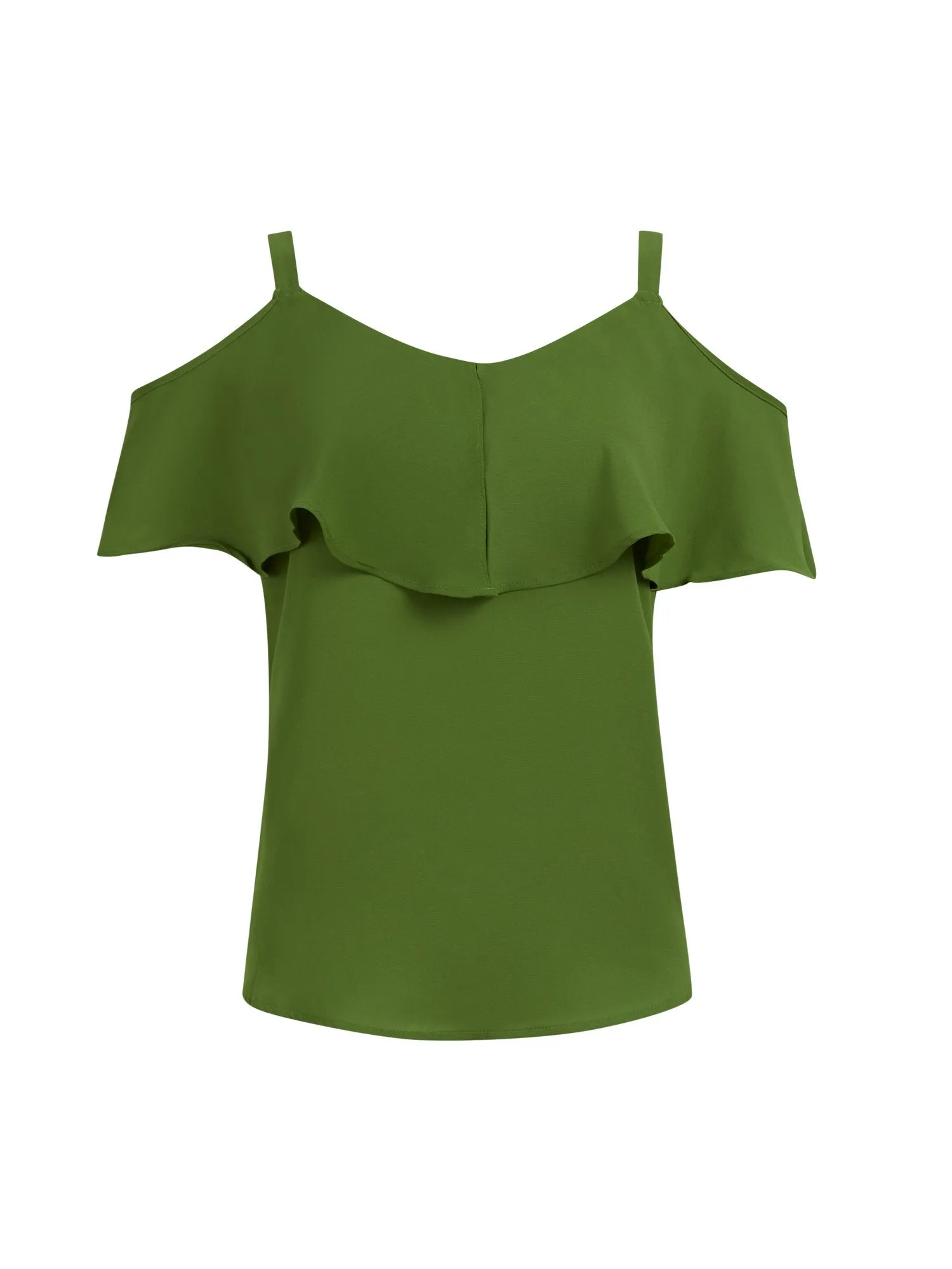 Flounced Cold-Shoulder Top