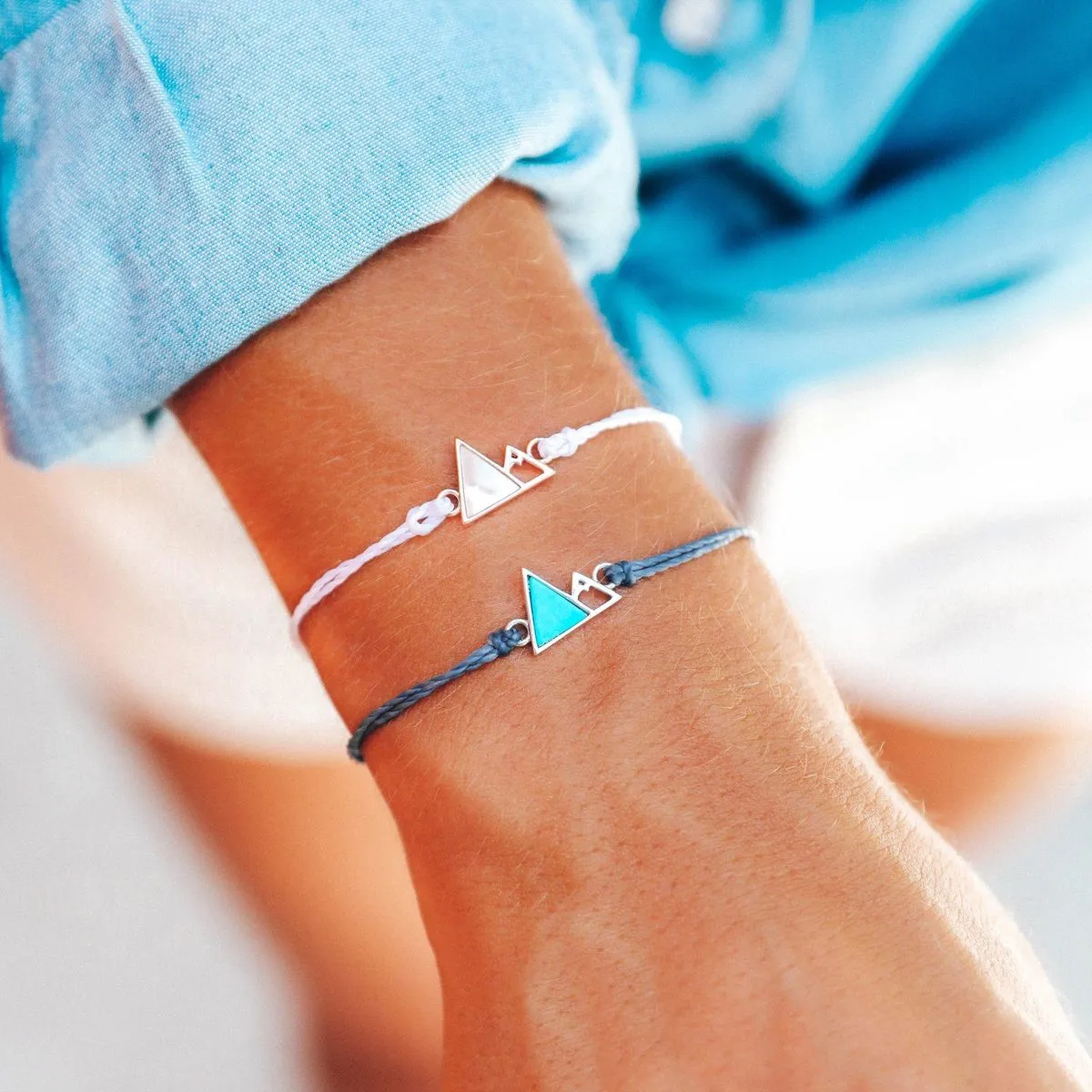 Gem Mountain Bracelet Silver Blue Steel