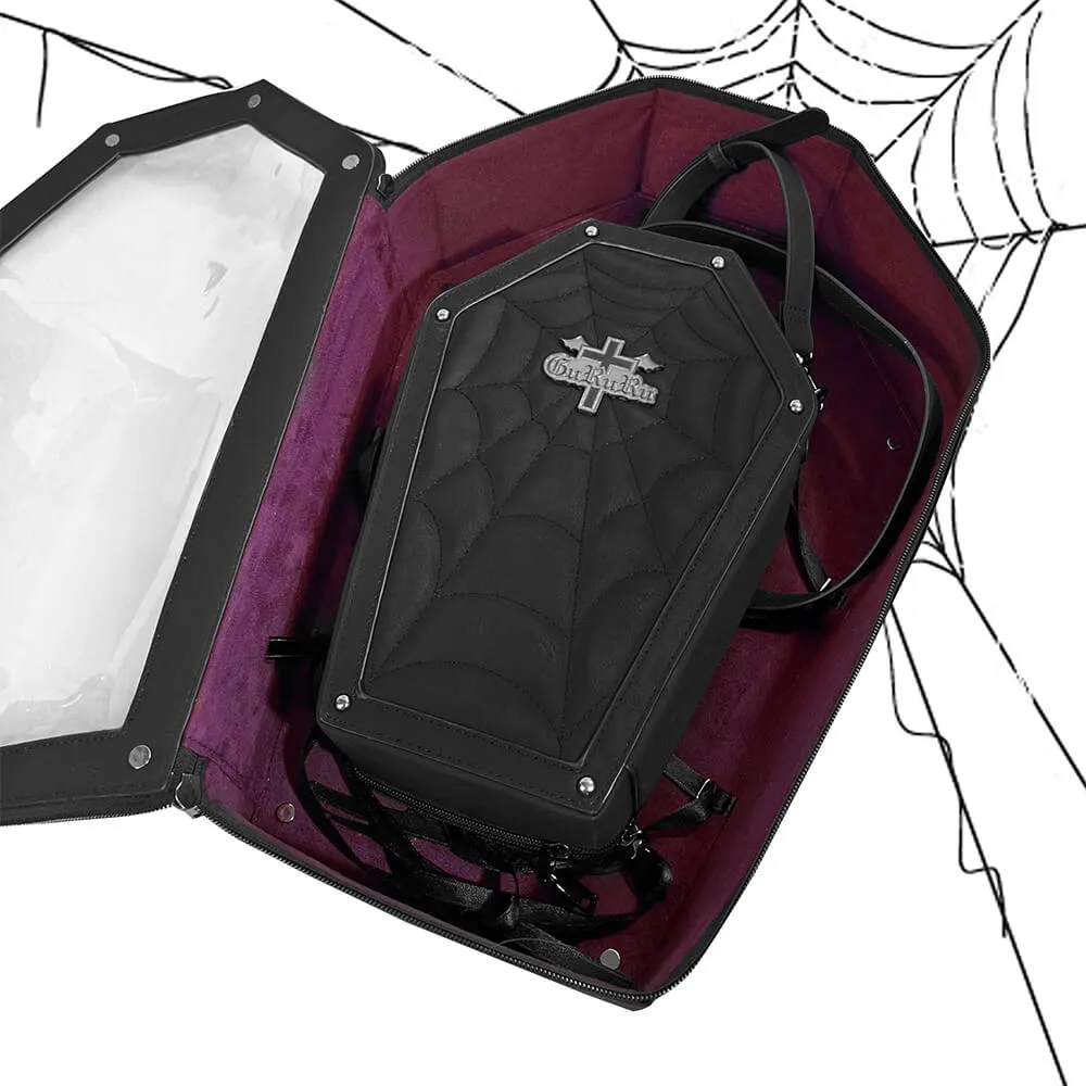 Gothic Coffin Bag Halloween Spider Web Handbag