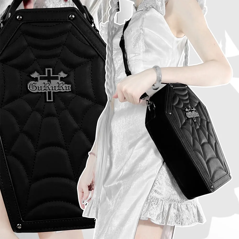 Gothic Coffin Bag Halloween Spider Web Handbag