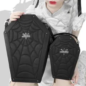 Gothic Coffin Bag Halloween Spider Web Handbag
