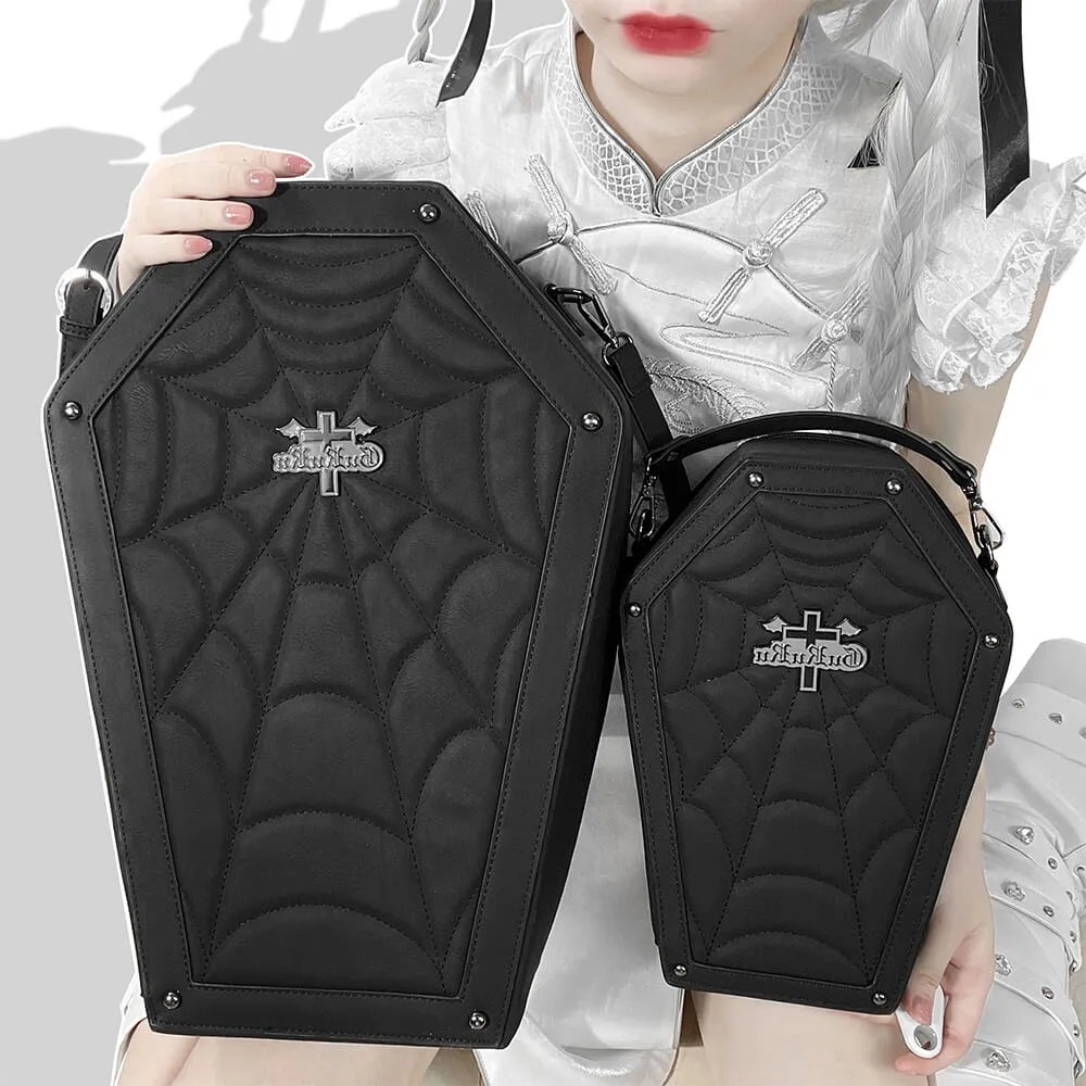 Gothic Coffin Bag Halloween Spider Web Handbag