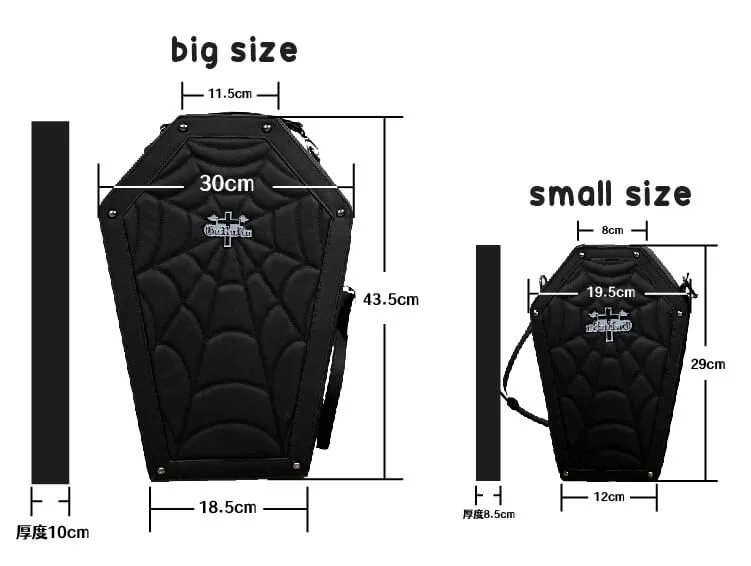 Gothic Coffin Bag Halloween Spider Web Handbag