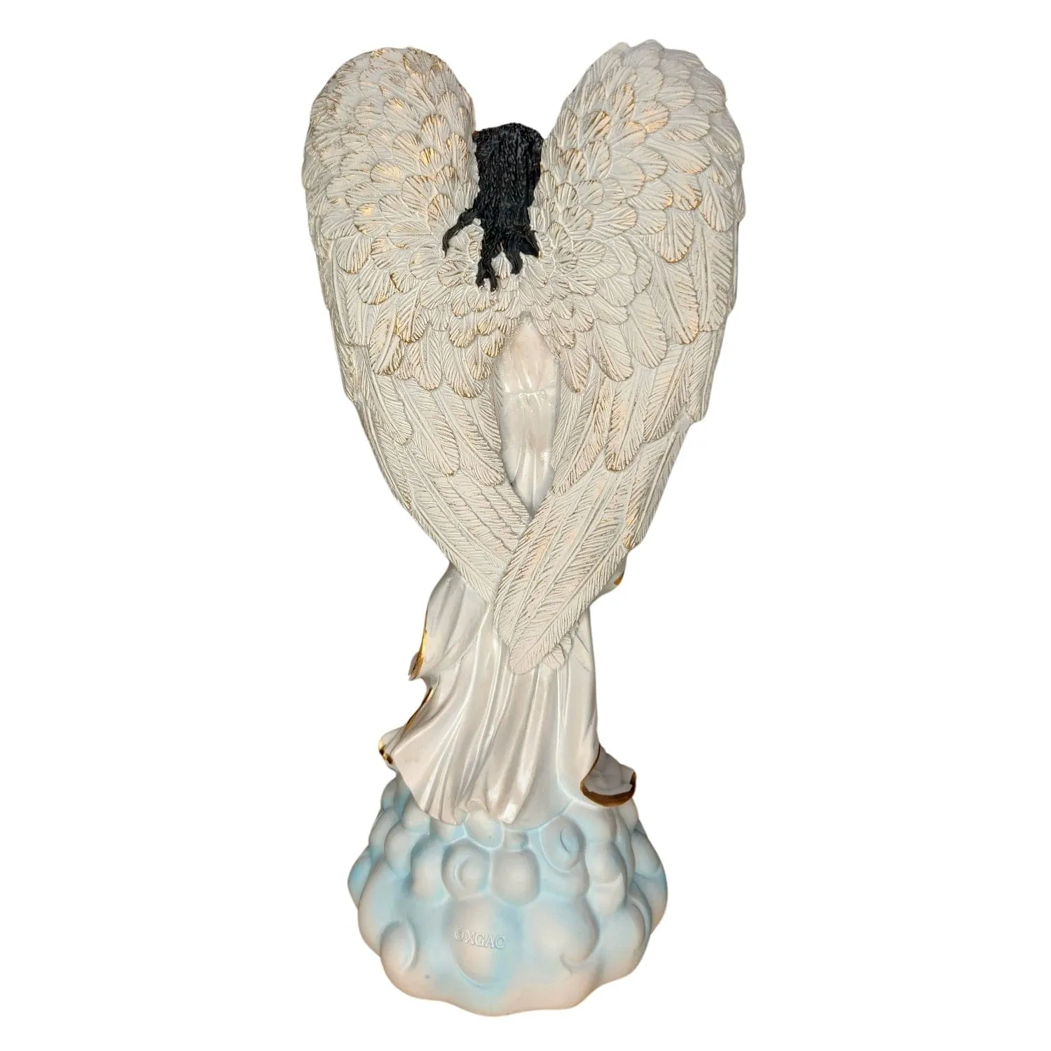 Graceful Angel in White with Dove Figurine
