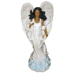 Graceful Angel in White with Dove Figurine