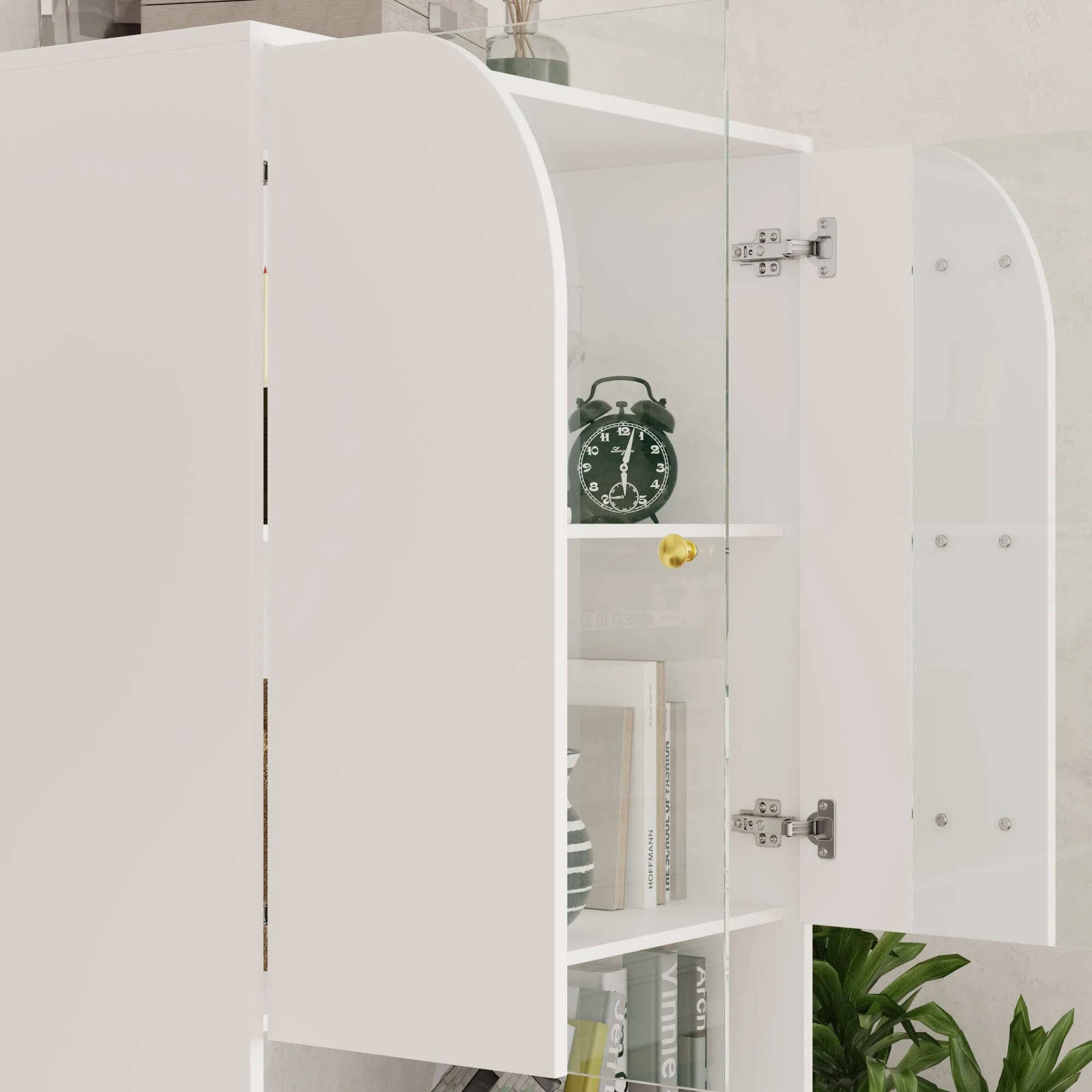 Graceful Cabinet With Tempered Glass Door