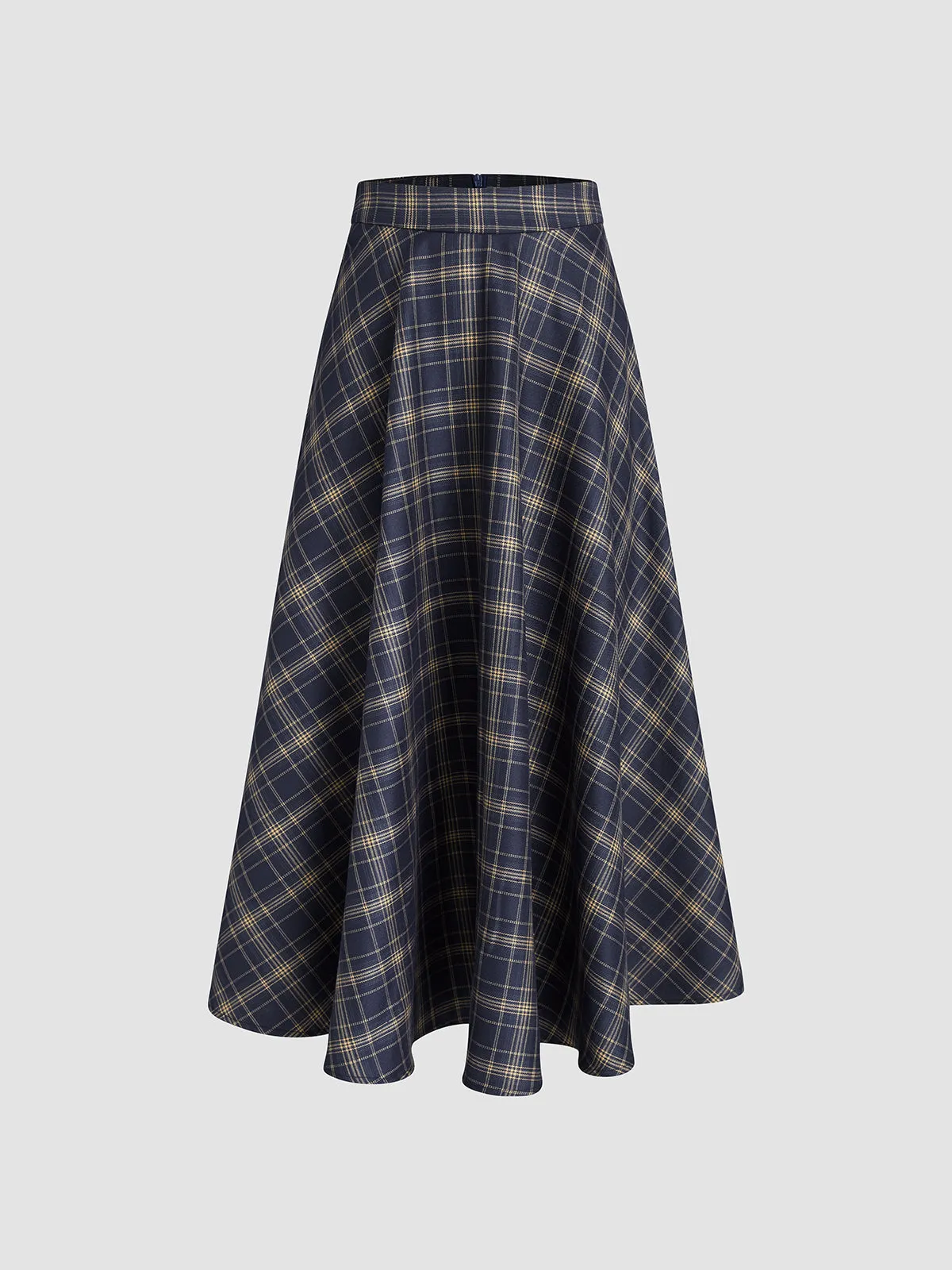 Keep In Graceful Check Long Skirt