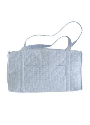 Light Blue Quilted Duffle Bag