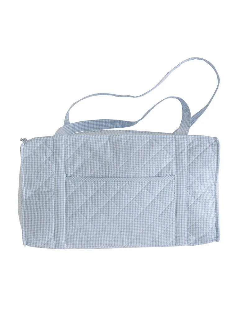 Light Blue Quilted Duffle Bag