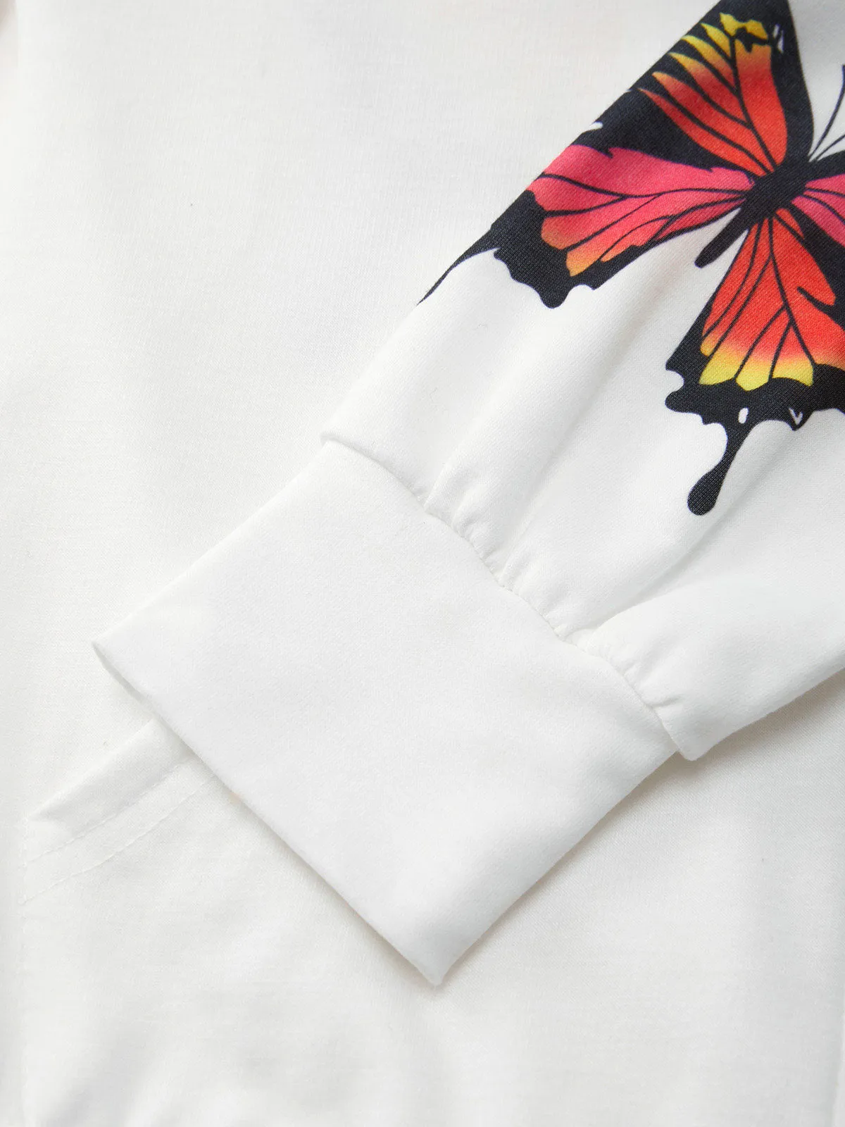 Long Sleeve Graceful Butterfly Crop Top