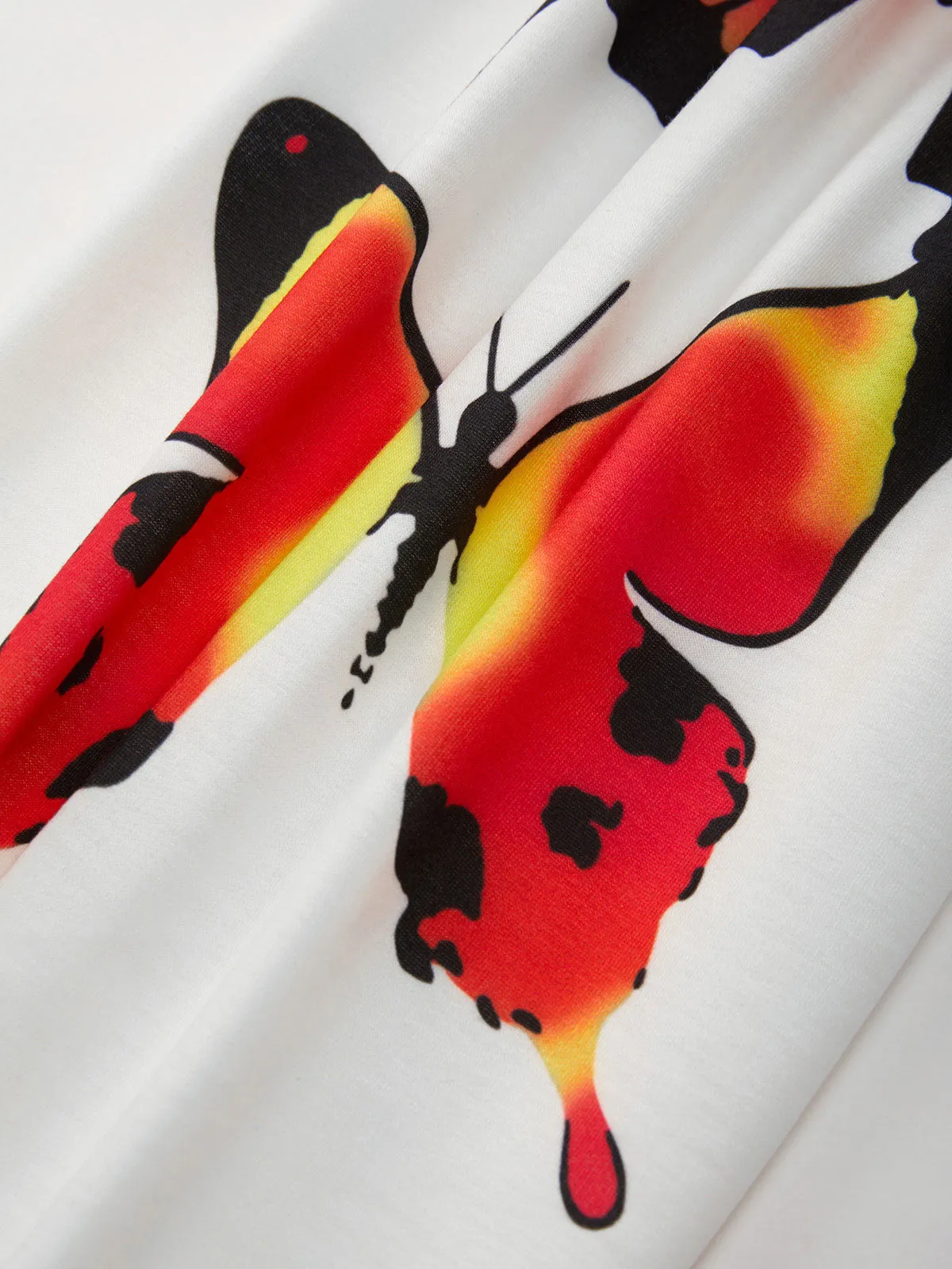Long Sleeve Graceful Butterfly Crop Top