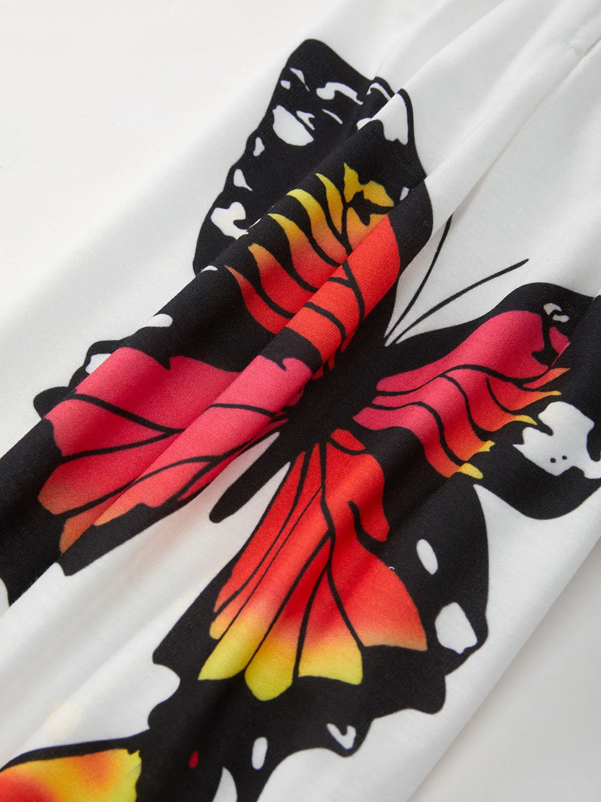 Long Sleeve Graceful Butterfly Crop Top